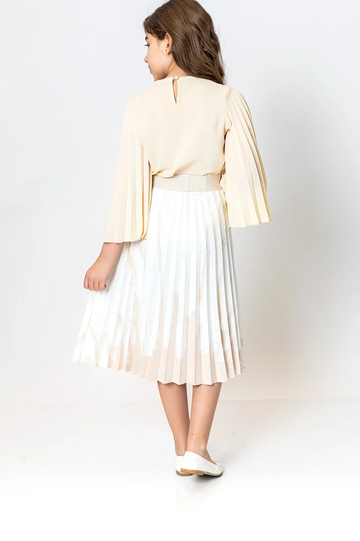 InCity Kids Girls Solid Round Neck Dress Blouse InCity Boys & Girls