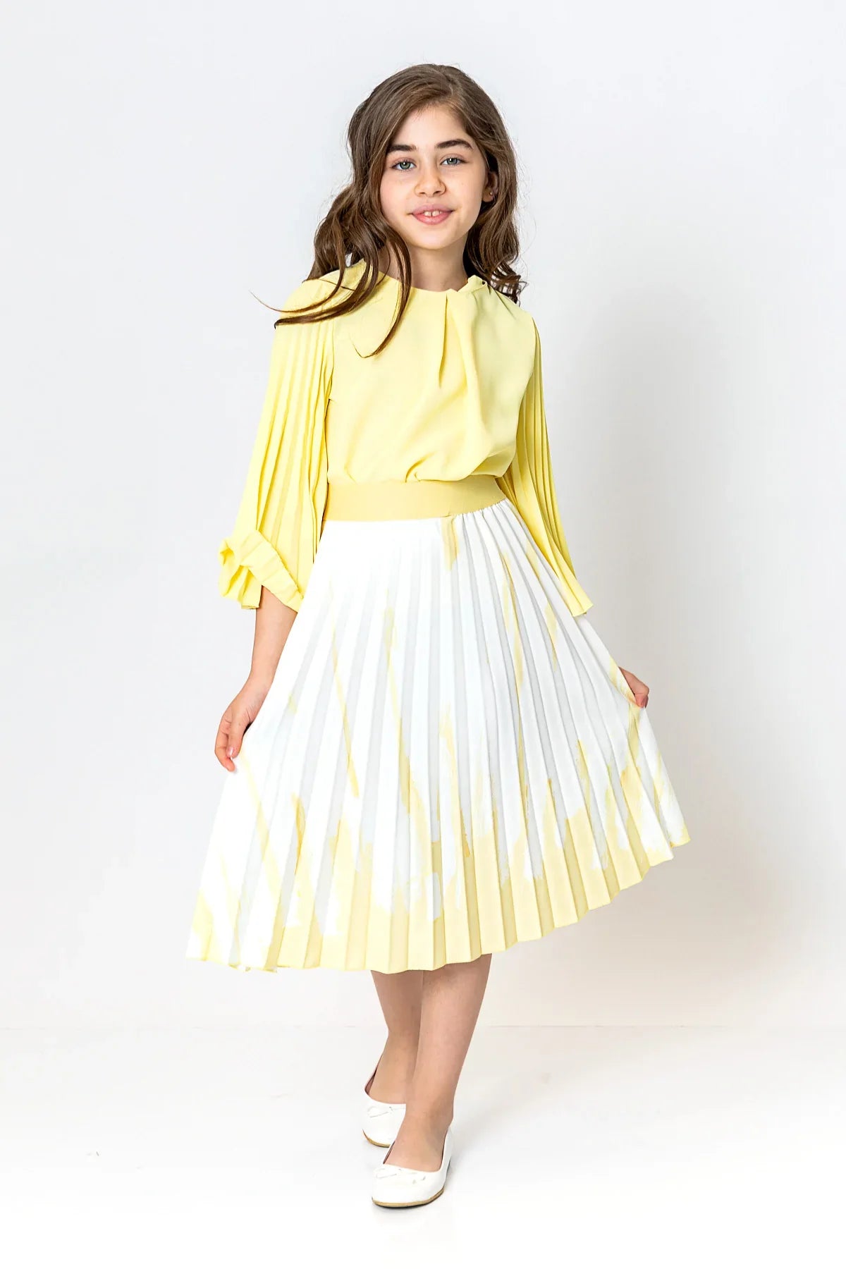 InCity Kids Girls Solid Round Neck Dress Blouse InCity Boys & Girls