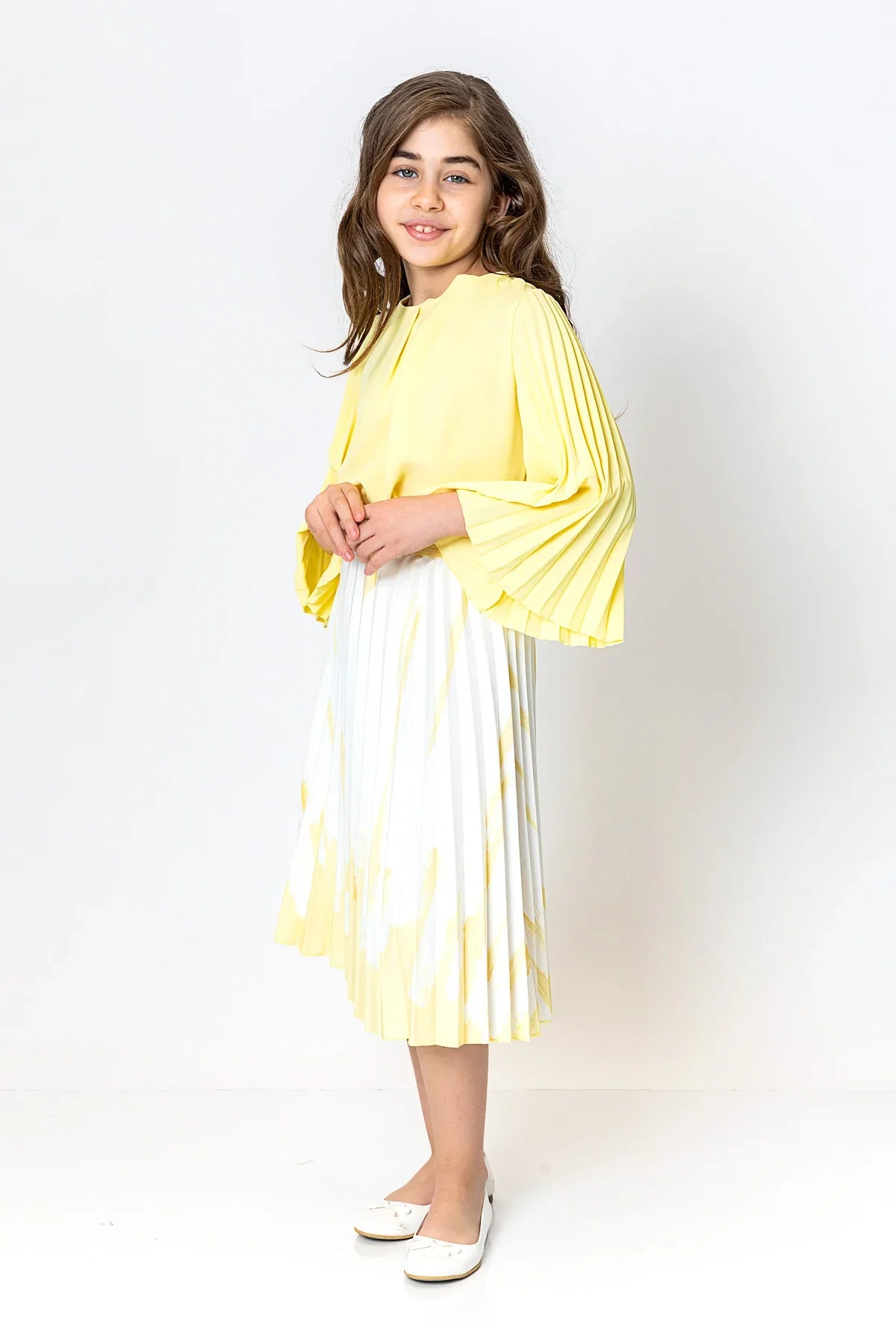 InCity Kids Girls Solid Round Neck Dress Blouse InCity Boys & Girls