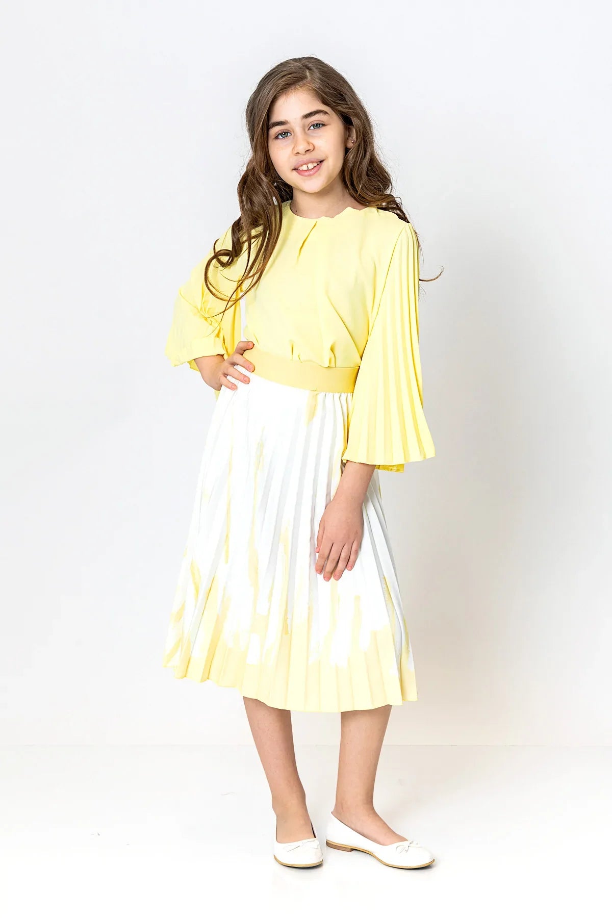 InCity Kids Girls Solid Round Neck Dress Blouse InCity Boys & Girls