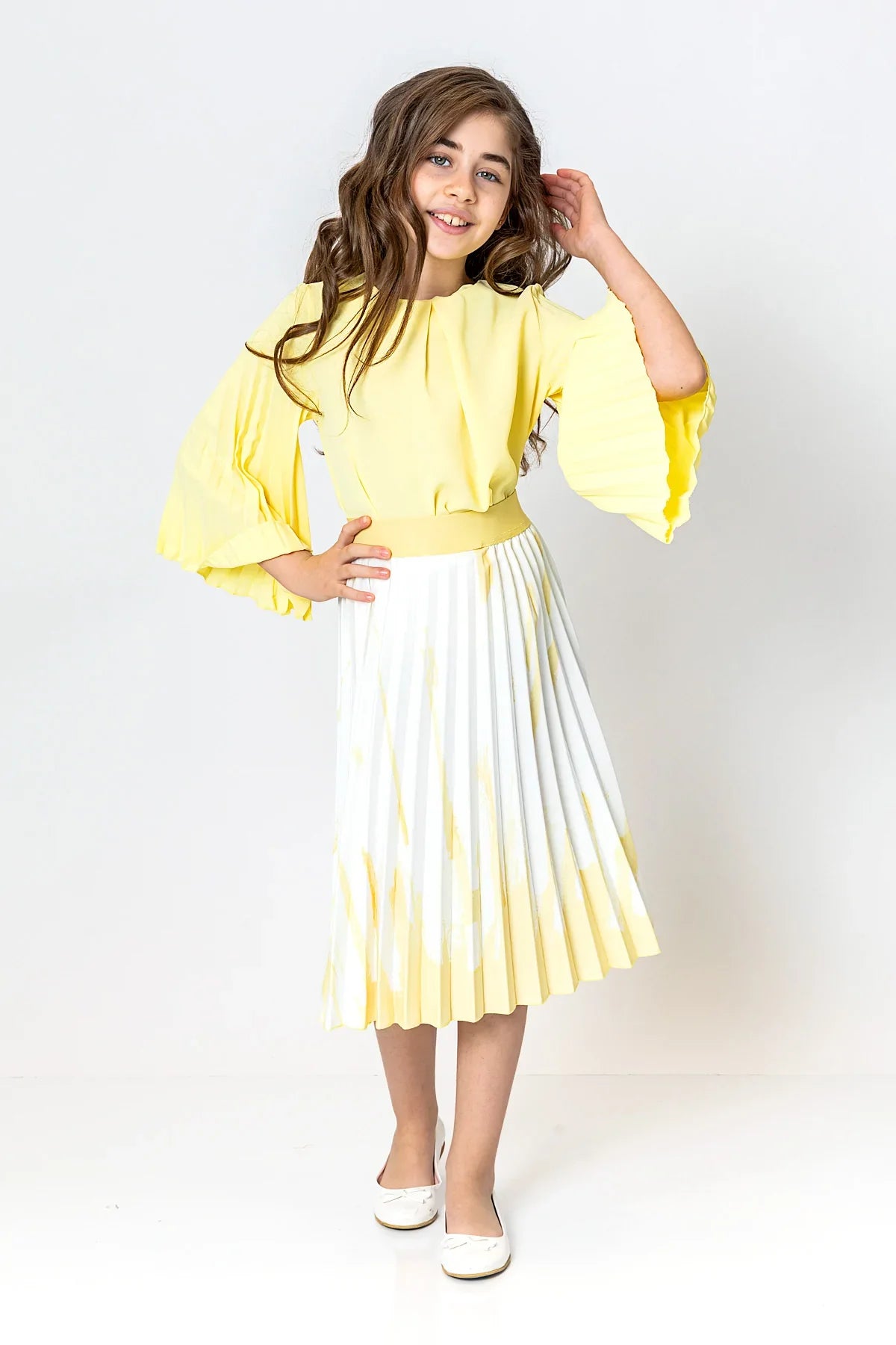 InCity Kids Girls Solid Round Neck Dress Blouse InCity Boys & Girls