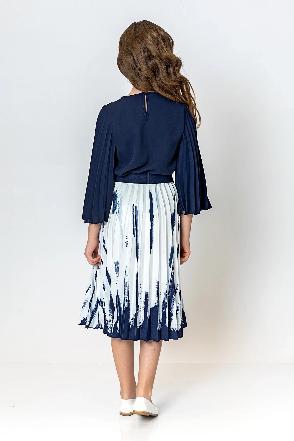 InCity Kids Girls Solid Round Neck Dress Blouse InCity Boys & Girls