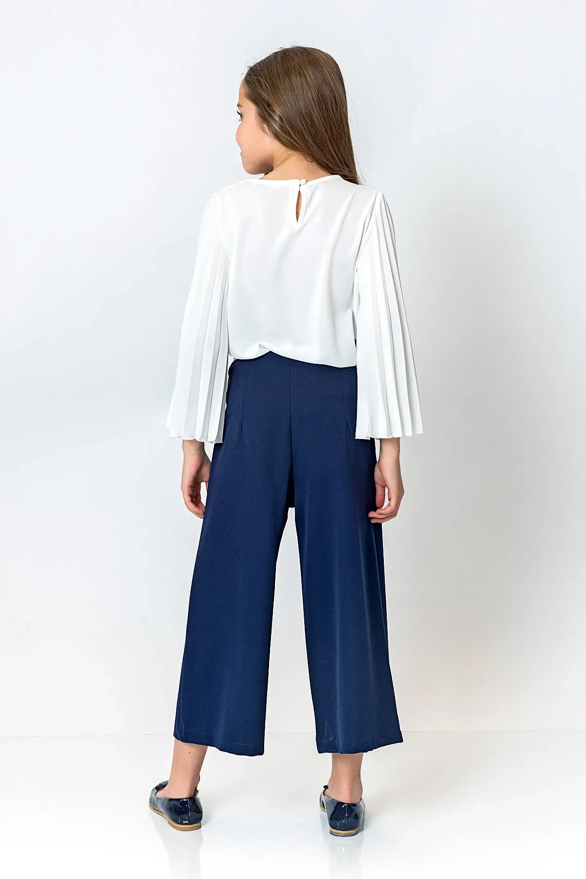 InCity Kids Girls Solid Round Neck Dress Blouse InCity Boys & Girls