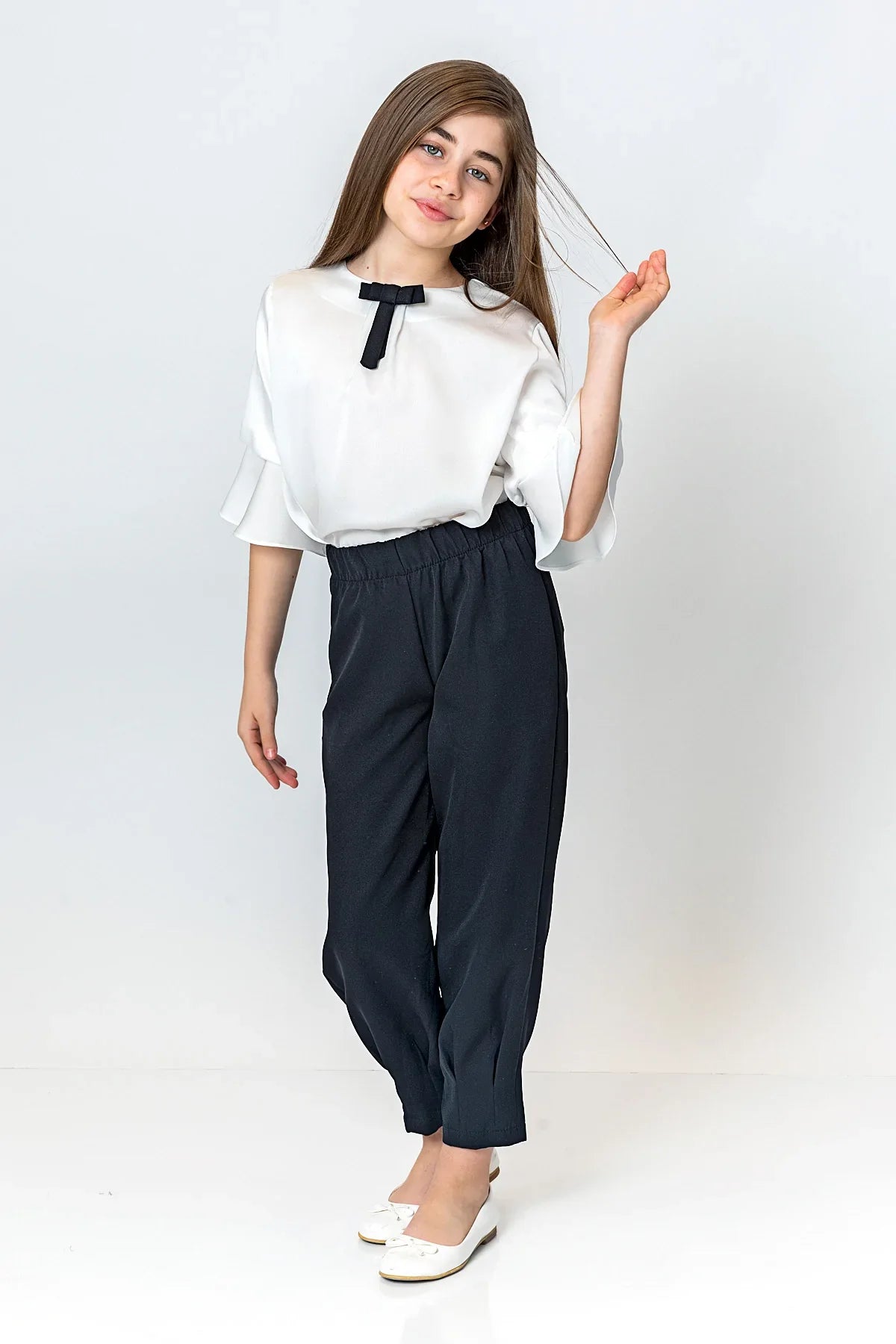 InCity Kids Girls Elastic Waist Solid Pants InCity Boys & Girls