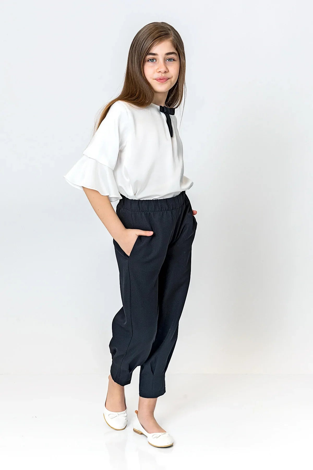 InCity Kids Girls Elastic Waist Solid Pants InCity Boys & Girls