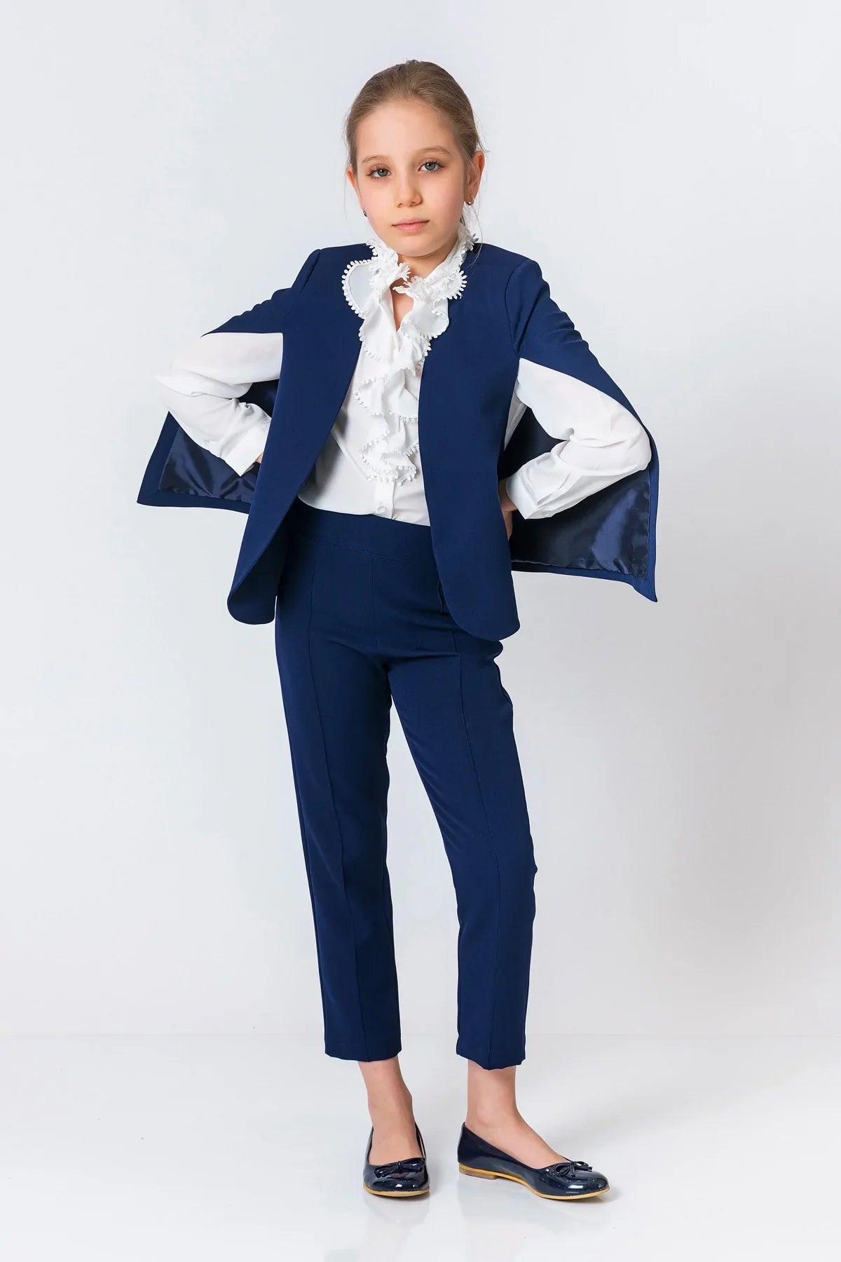 InCity Kids Girls Solid Sleeveless Open Front Jacket InCity Boys & Girls