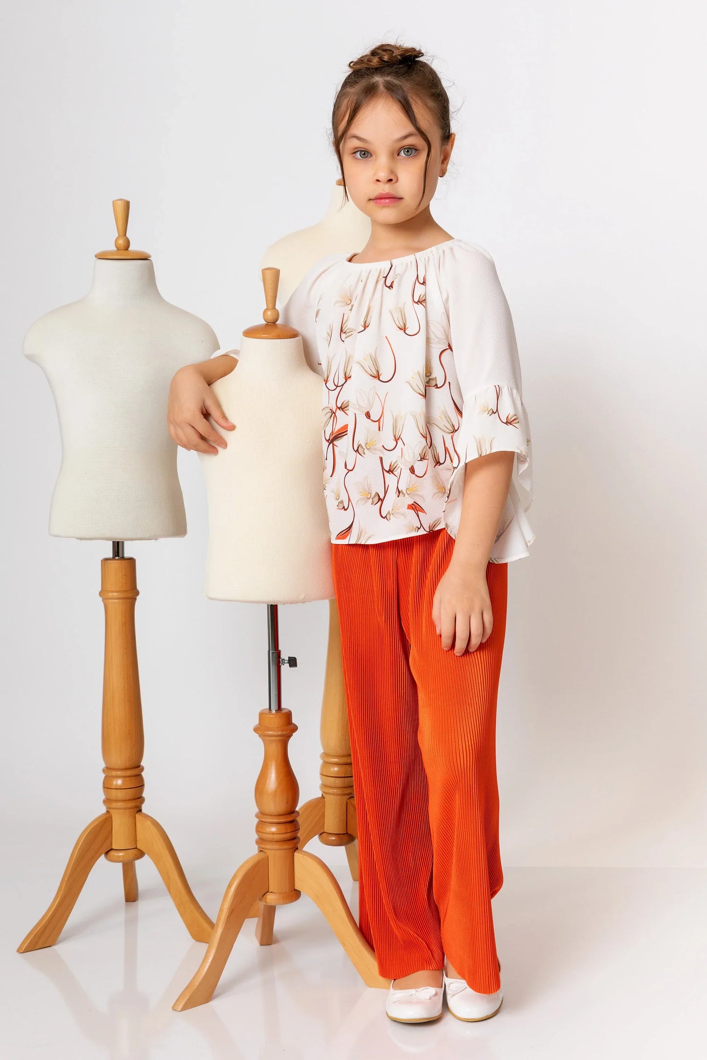 InCity Kids Girls Elastic Waist Wide Leg Pleated Pants InCity Boys & Girls