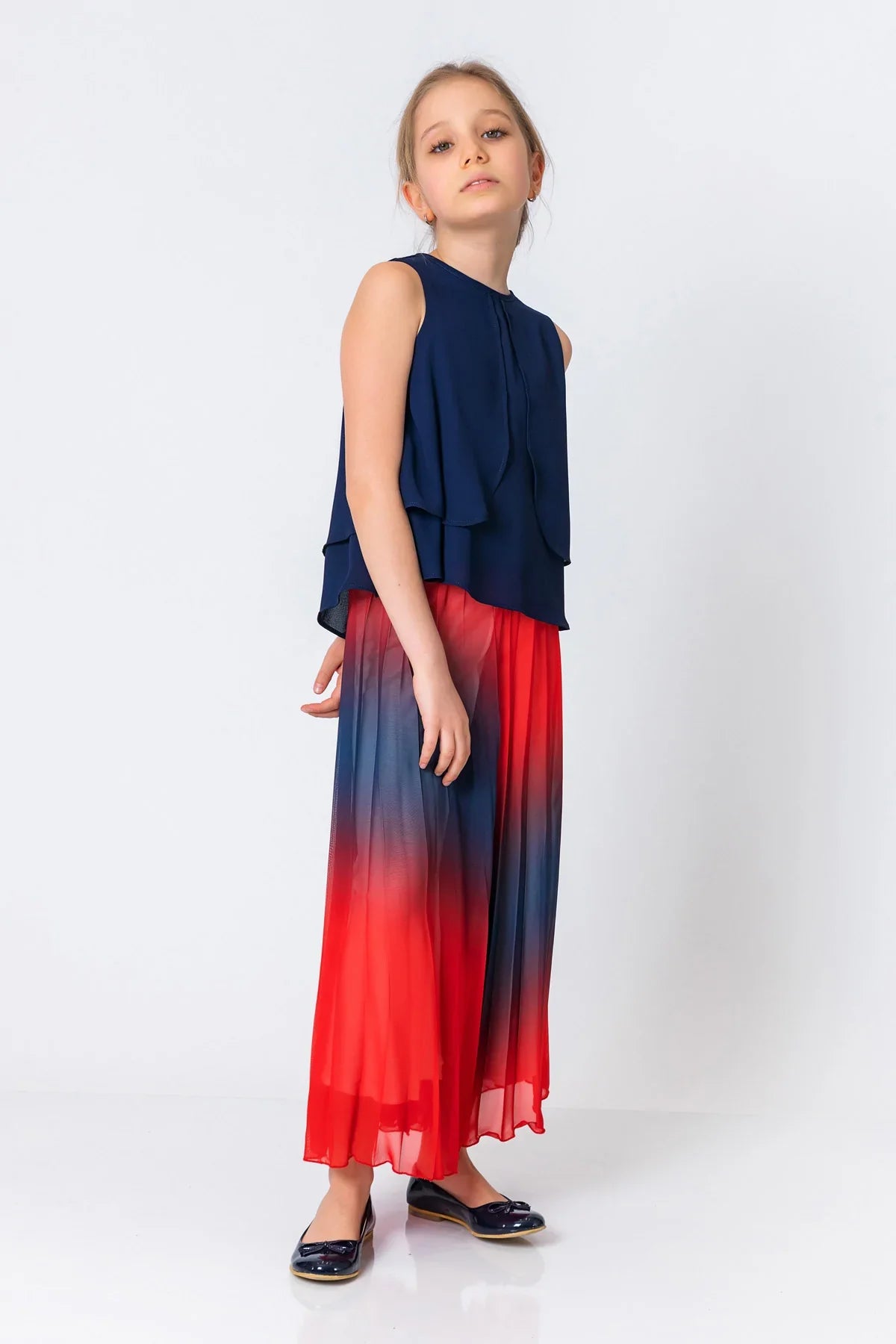 InCity Kids Girls Layered Scoop Neck Sleeveless Dress Blouse InCity Boys & Girls