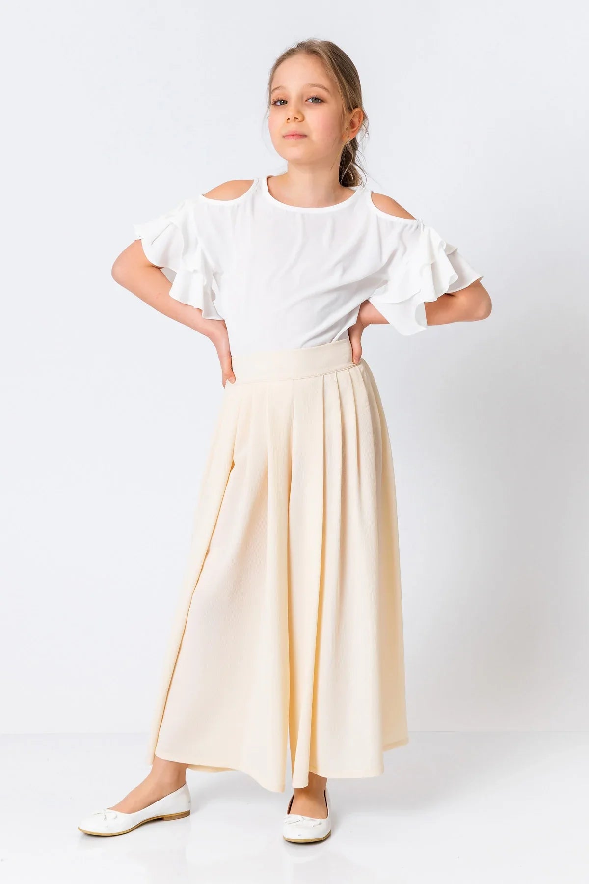 InCity Kids Girls Solid Wide Leg Pleated Dress Pants InCity Boys & Girls