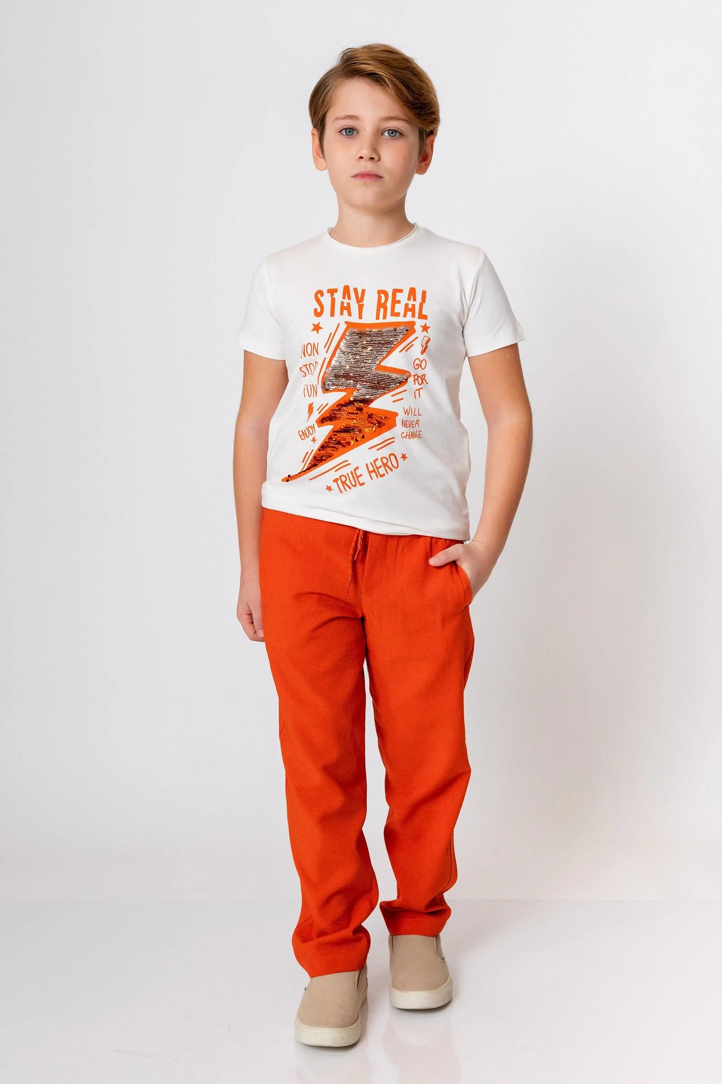 InCity Kids Boys Elastic Waist Straight Leg Pants InCity Boys & Girls