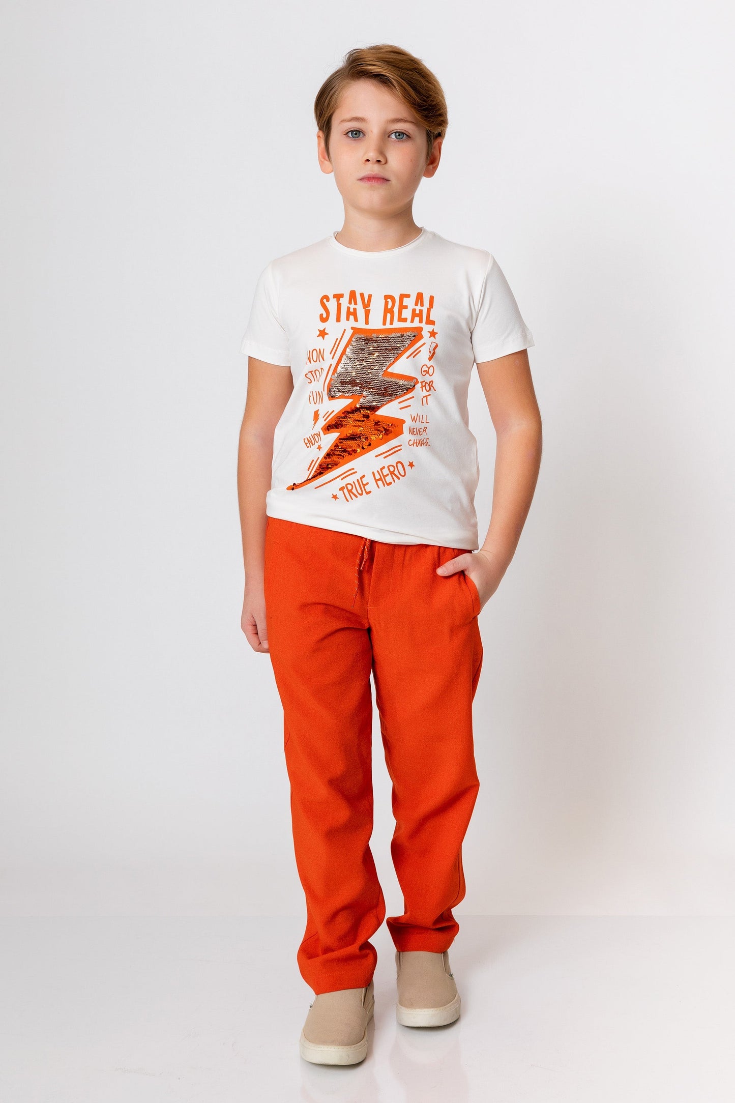 InCity Kids Boys Round Neck Short Sleeve Lightning T-Shirt InCity Boys & Girls