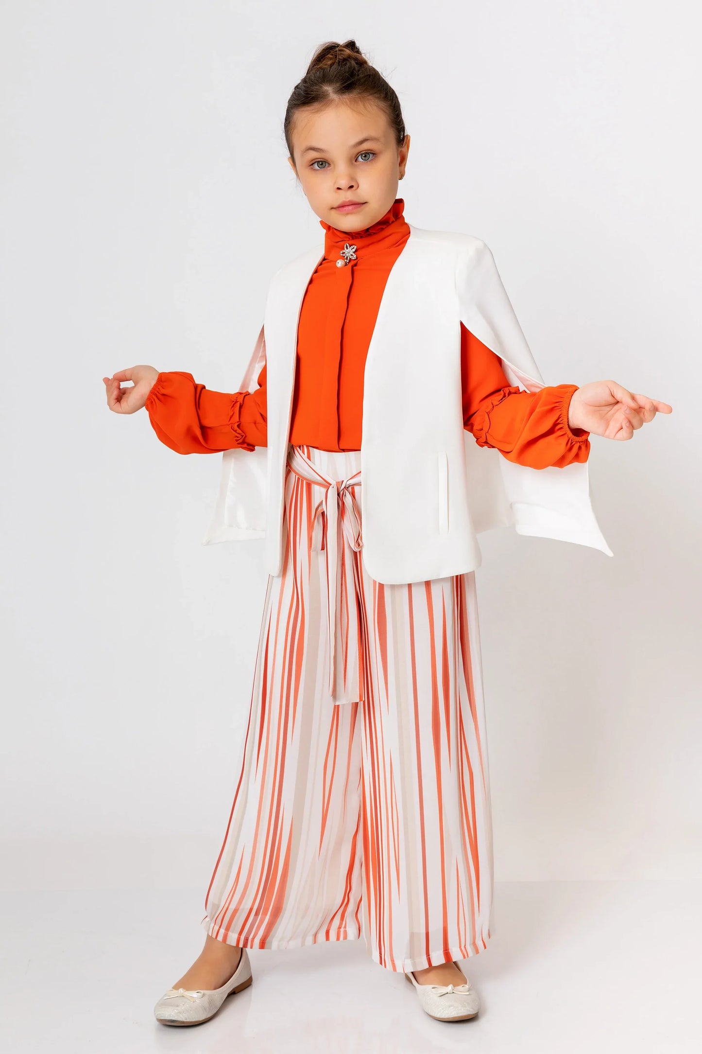 InCity Kids Girls Solid Sleeveless Open Front Jacket InCity Boys & Girls