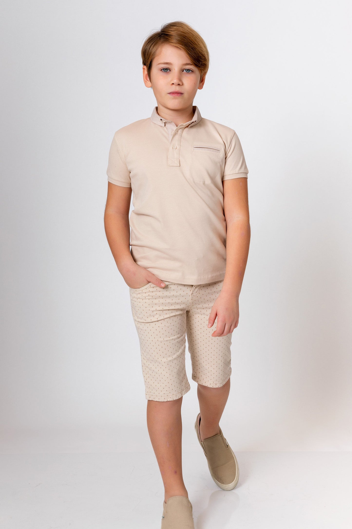 InCity Kids Boys Collared Mock Chest Pocket Short Sleeve Polo Shirt InCity Boys & Girls
