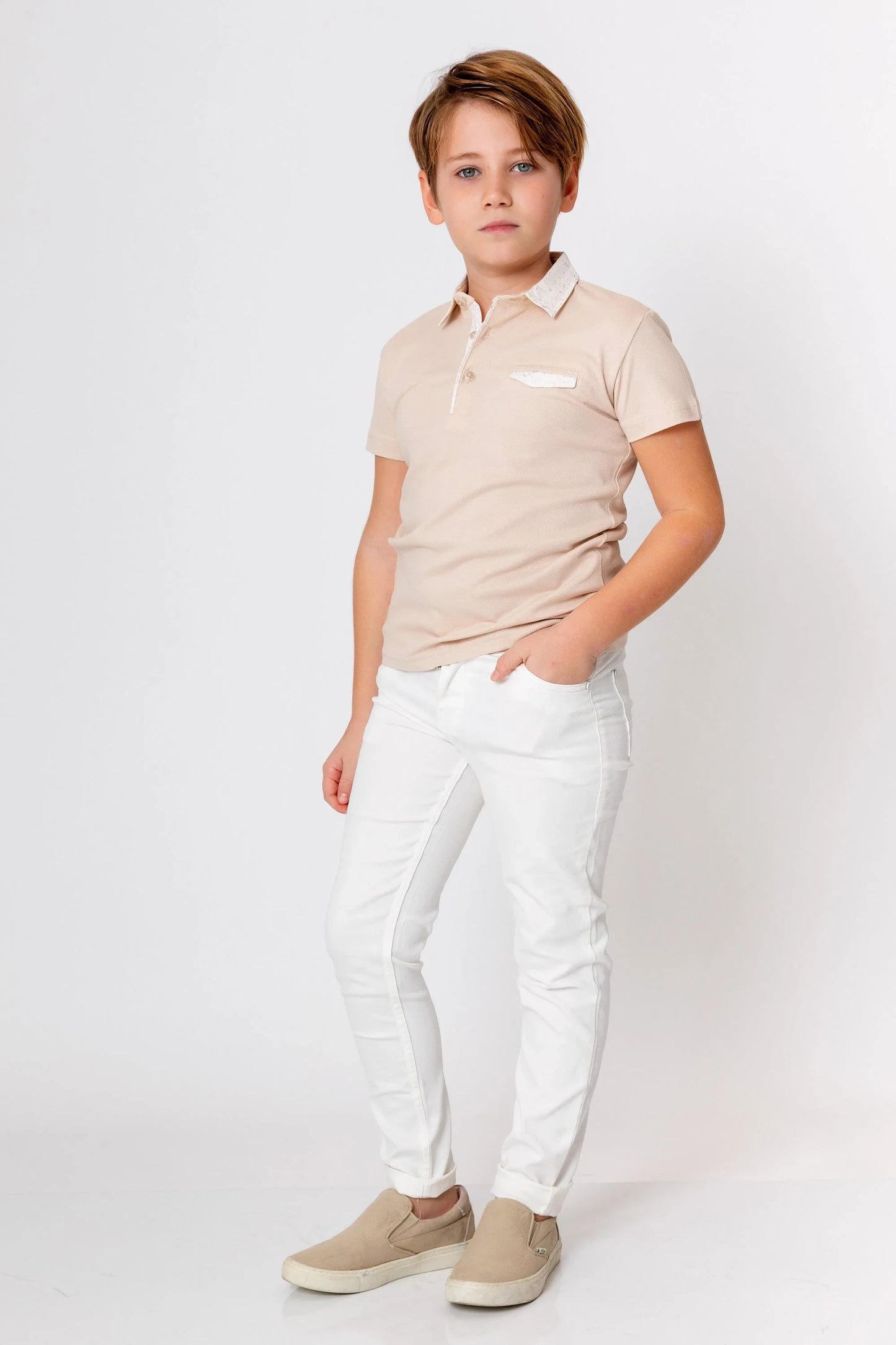 InCity Kids Boys Button Short Sleeve Collared Polo Shirt InCity Boys & Girls