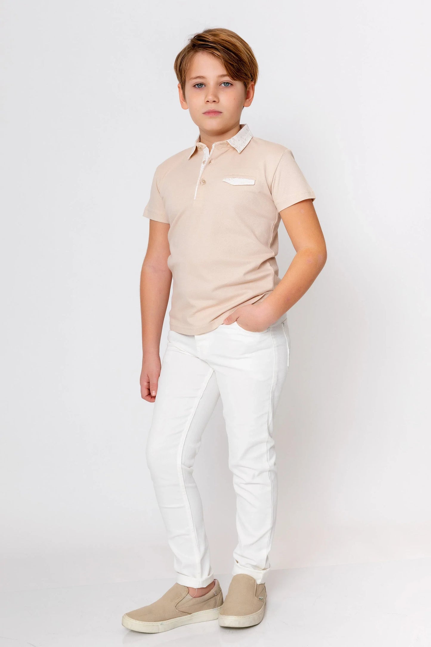 InCity Kids Boys Button Short Sleeve Collared Polo Shirt InCity Boys & Girls