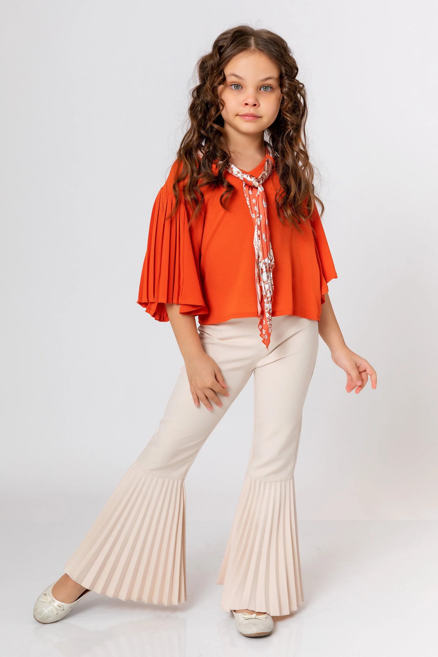InCity Kids Girls Solid Flare Pleated Pants InCity Boys & Girls
