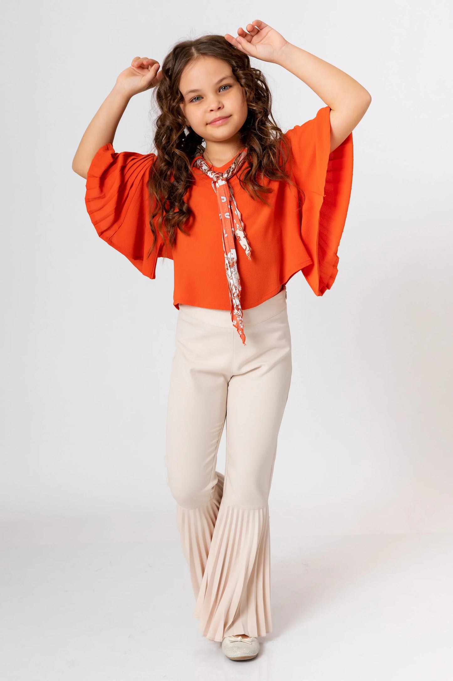 InCity Kids Girls Solid Flare Pleated Pants InCity Boys & Girls