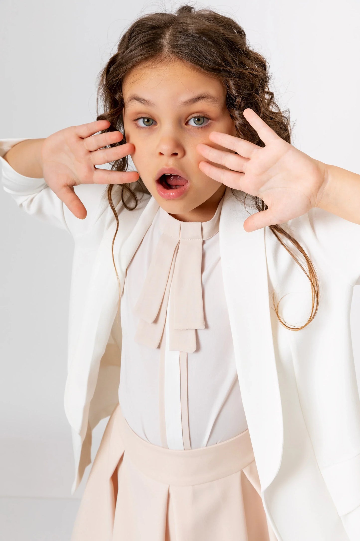 InCity Kids Girls 3/4 Sleeve Open Front Blazer Cardigan InCity Boys & Girls