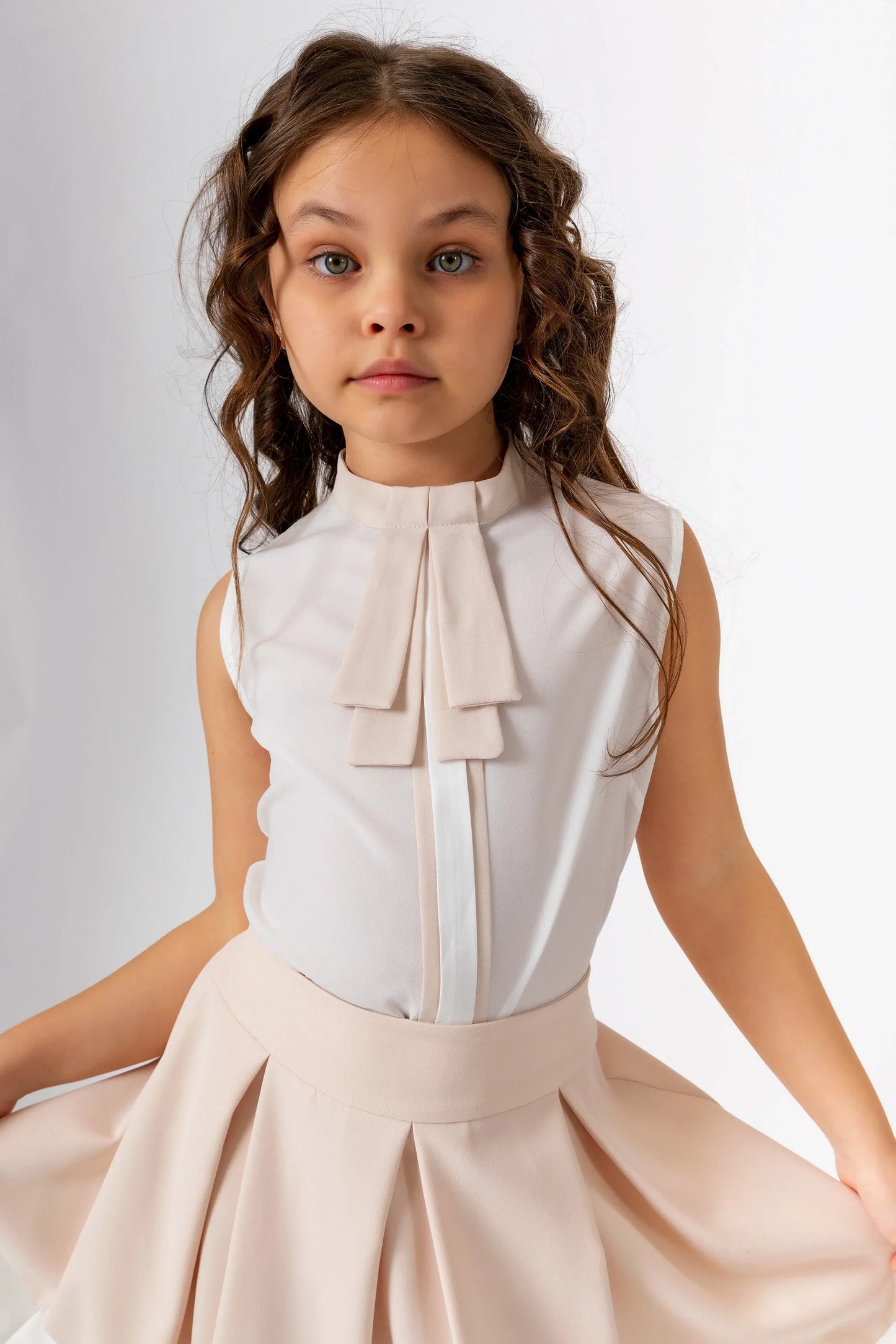 InCity Kids Girls Round Neck Striped Sleeveless Dress Blouse InCity Boys & Girls