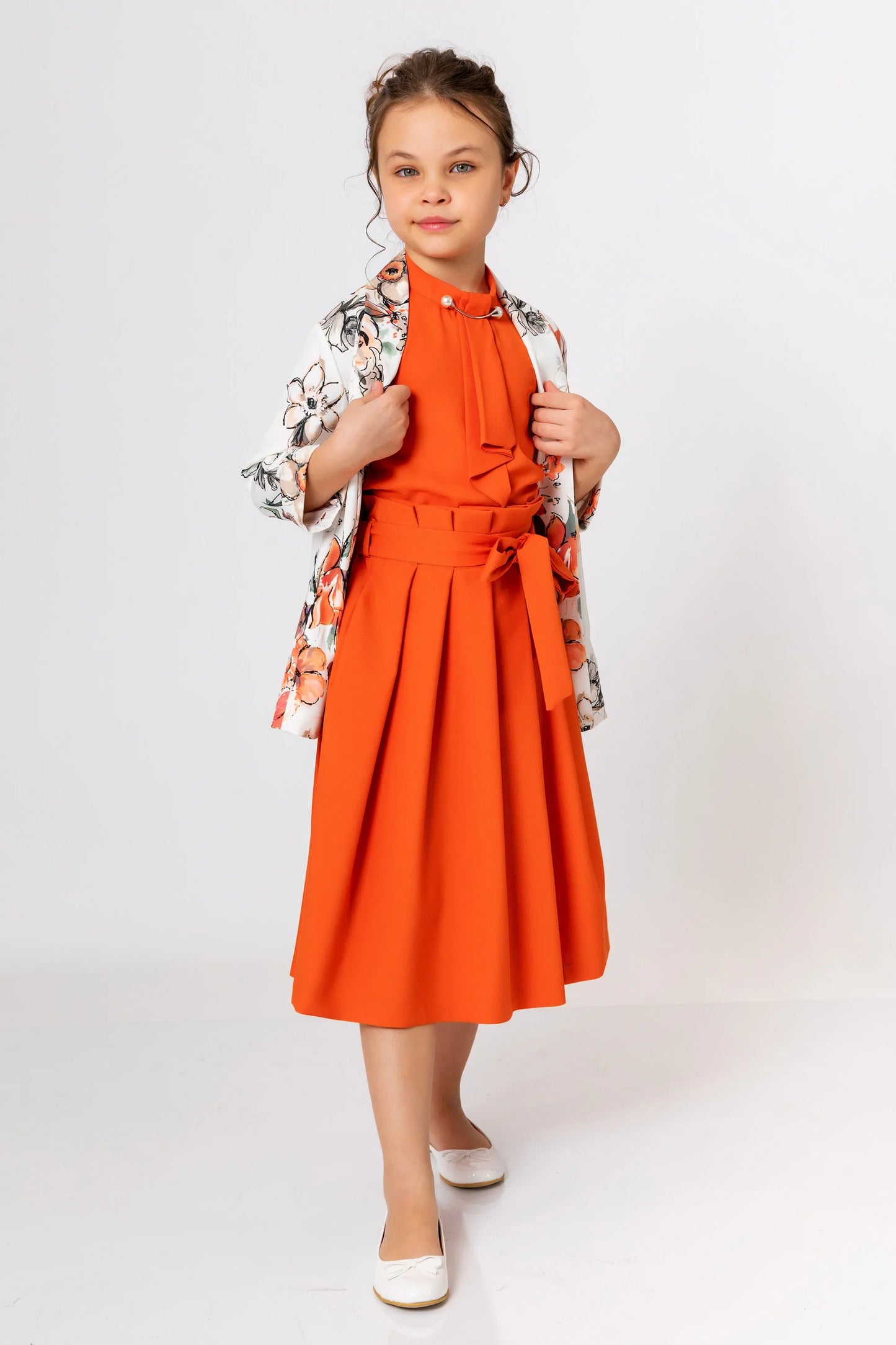 InCity Kids Girls Pleated Belted Midi Skirt InCity Boys & Girls