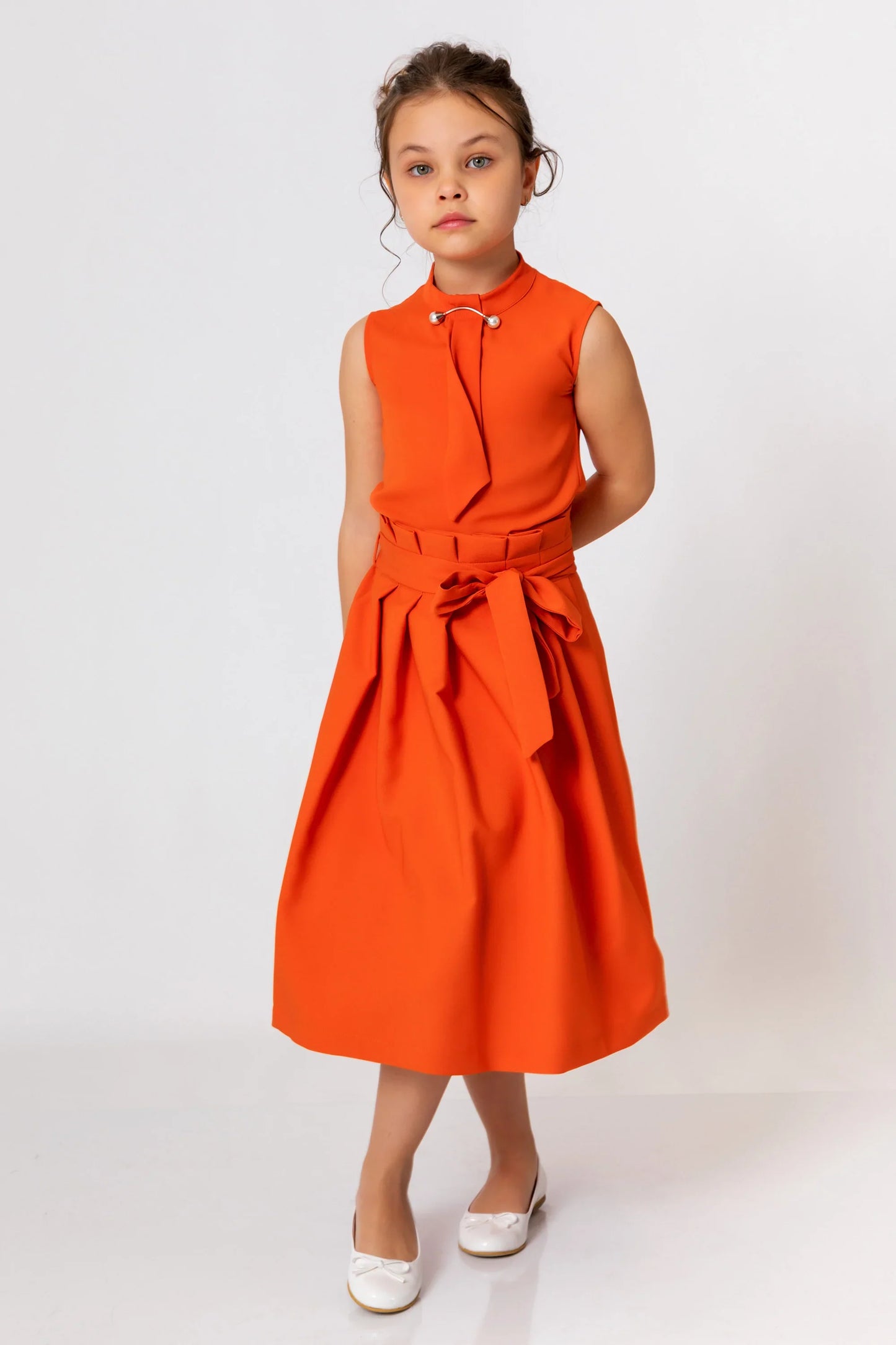 InCity Kids Girls Pleated Belted Midi Skirt InCity Boys & Girls