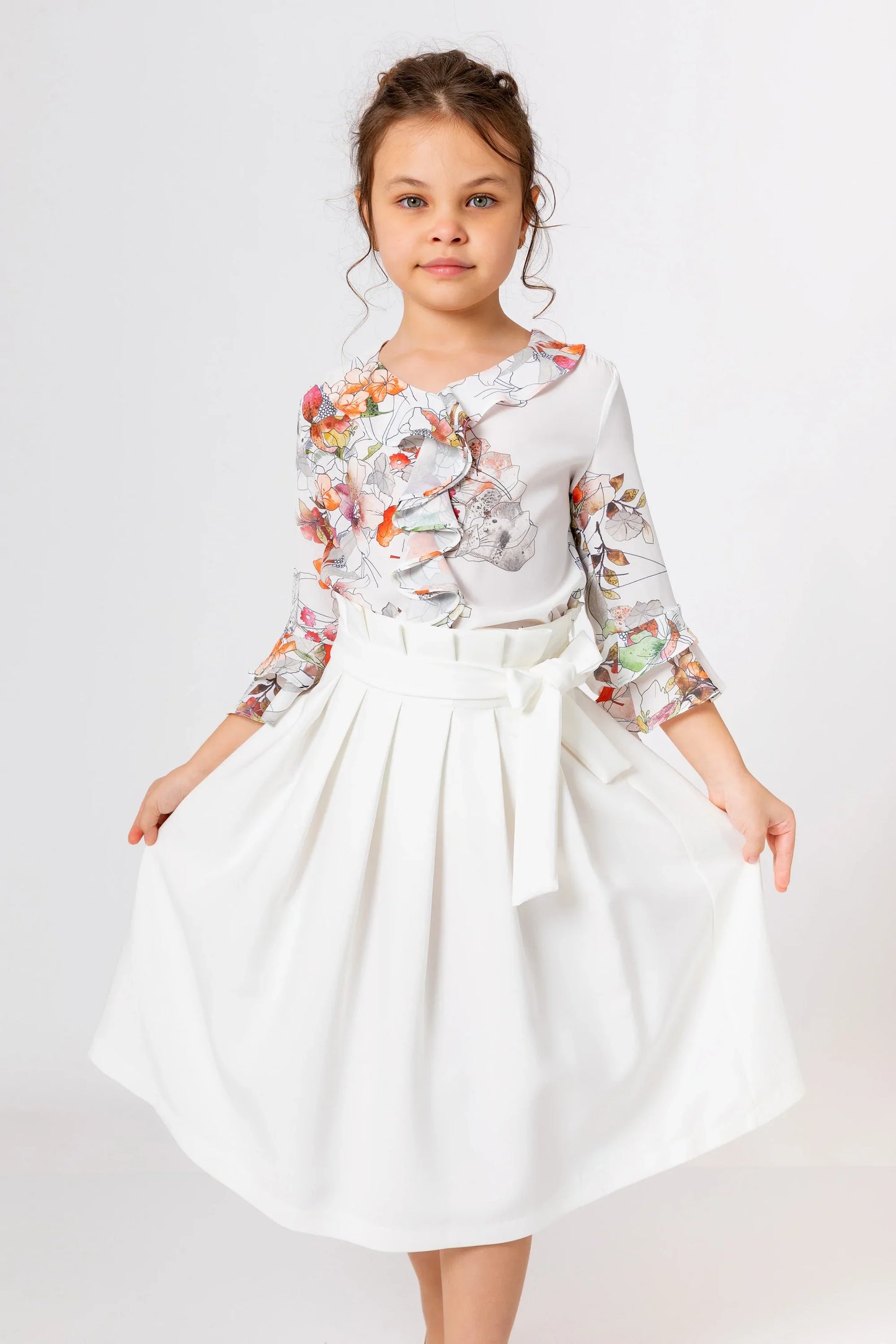 InCity Kids Girls Pleated Belted Midi Skirt InCity Boys & Girls