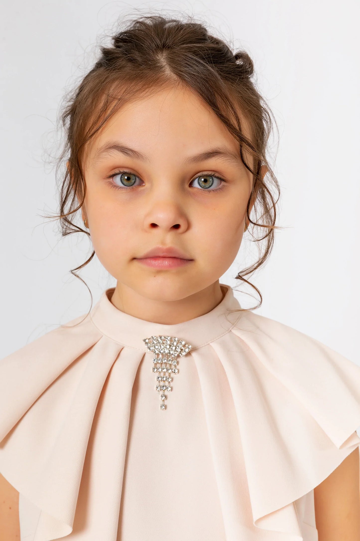 InCity Kids Girls Solid Sleeveless Cascade Dress Blouse InCity Boys & Girls