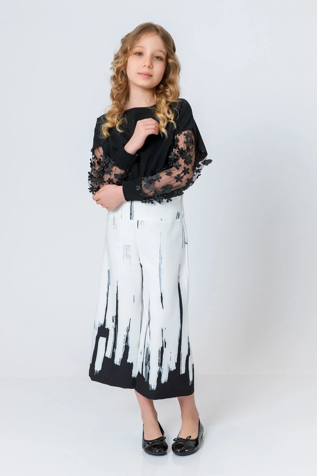 InCity Kids Girls Wide Leg Printed Fashion Dress Pants InCity Boys & Girls