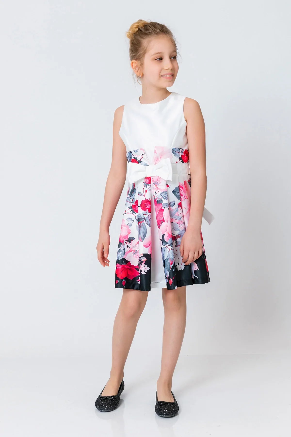 InCity Kids Girls Floral Print Ribbon Fashion Dress InCity Boys & Girls