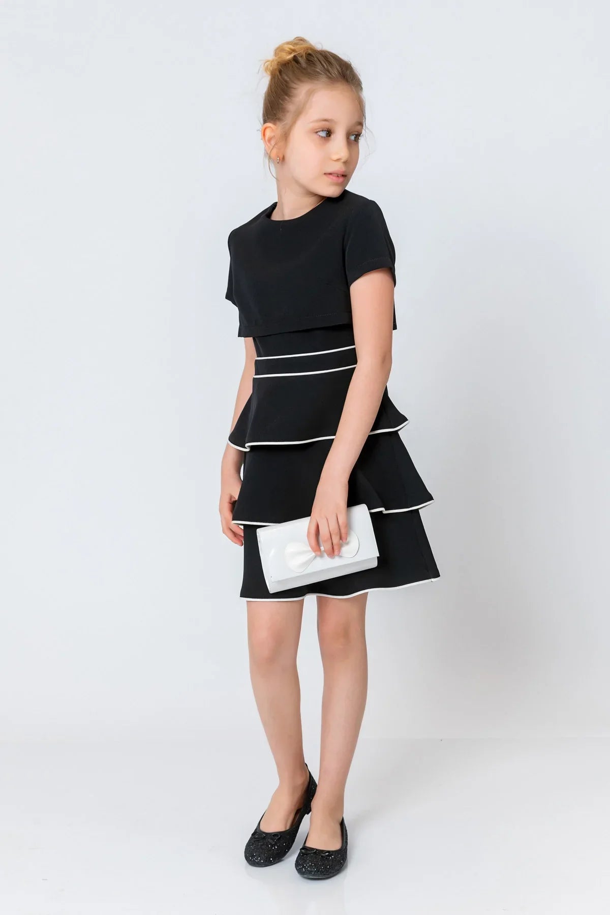 InCity Kids Girls Short Sleeve Layered Back Zipper Fashion Dress InCity Boys & Girls