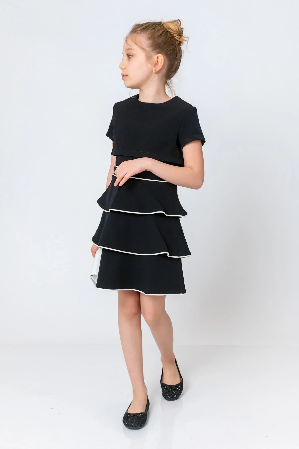 InCity Kids Girls Short Sleeve Layered Back Zipper Fashion Dress InCity Boys & Girls