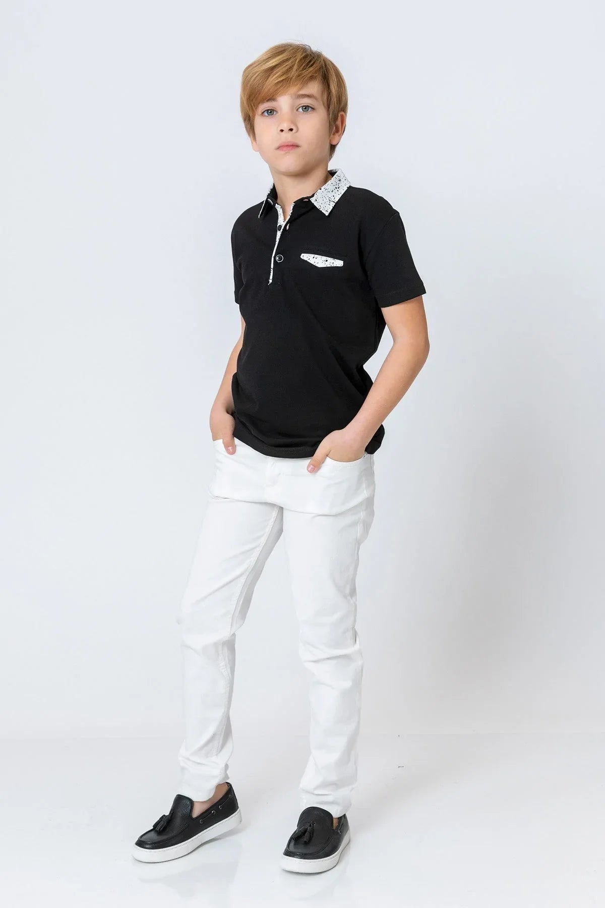 InCity Kids Boys Button Short Sleeve Collared Polo Shirt InCity Boys & Girls