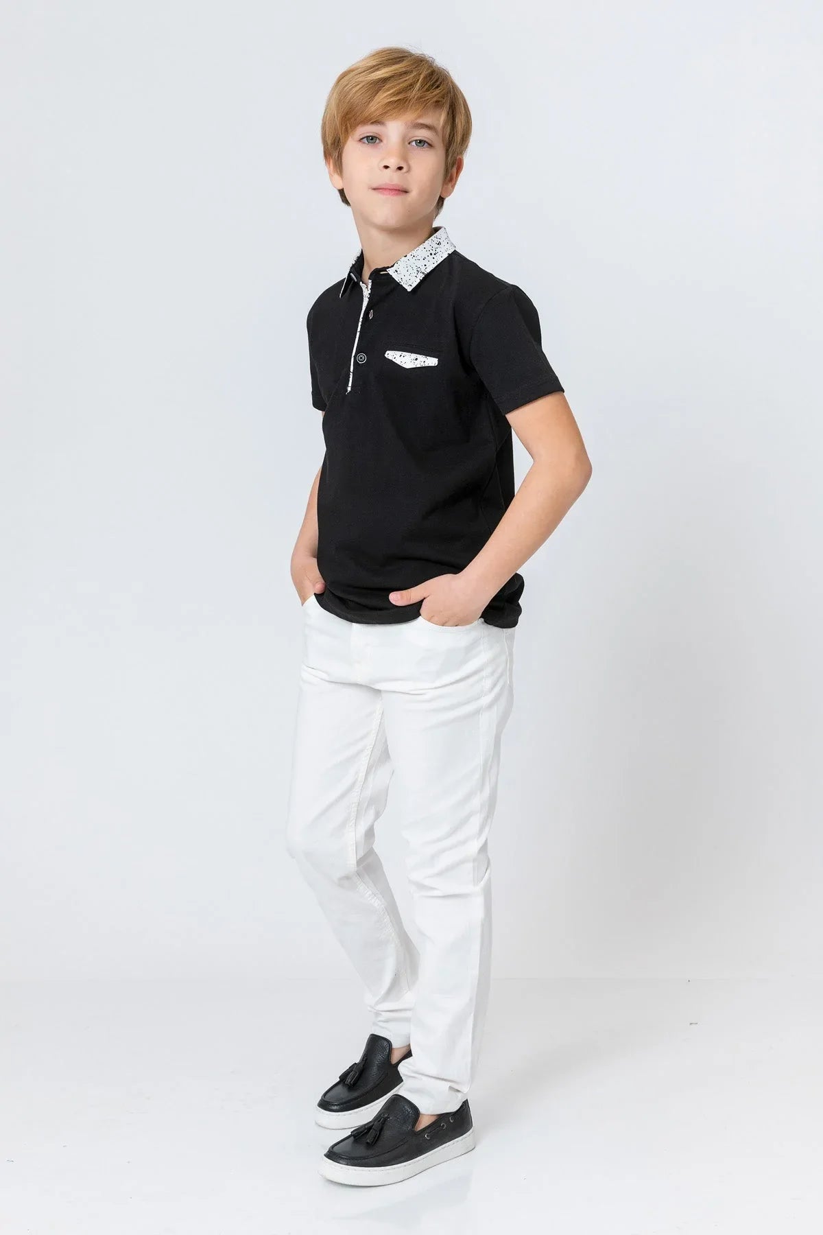 InCity Kids Boys Button Short Sleeve Collared Polo Shirt InCity Boys & Girls