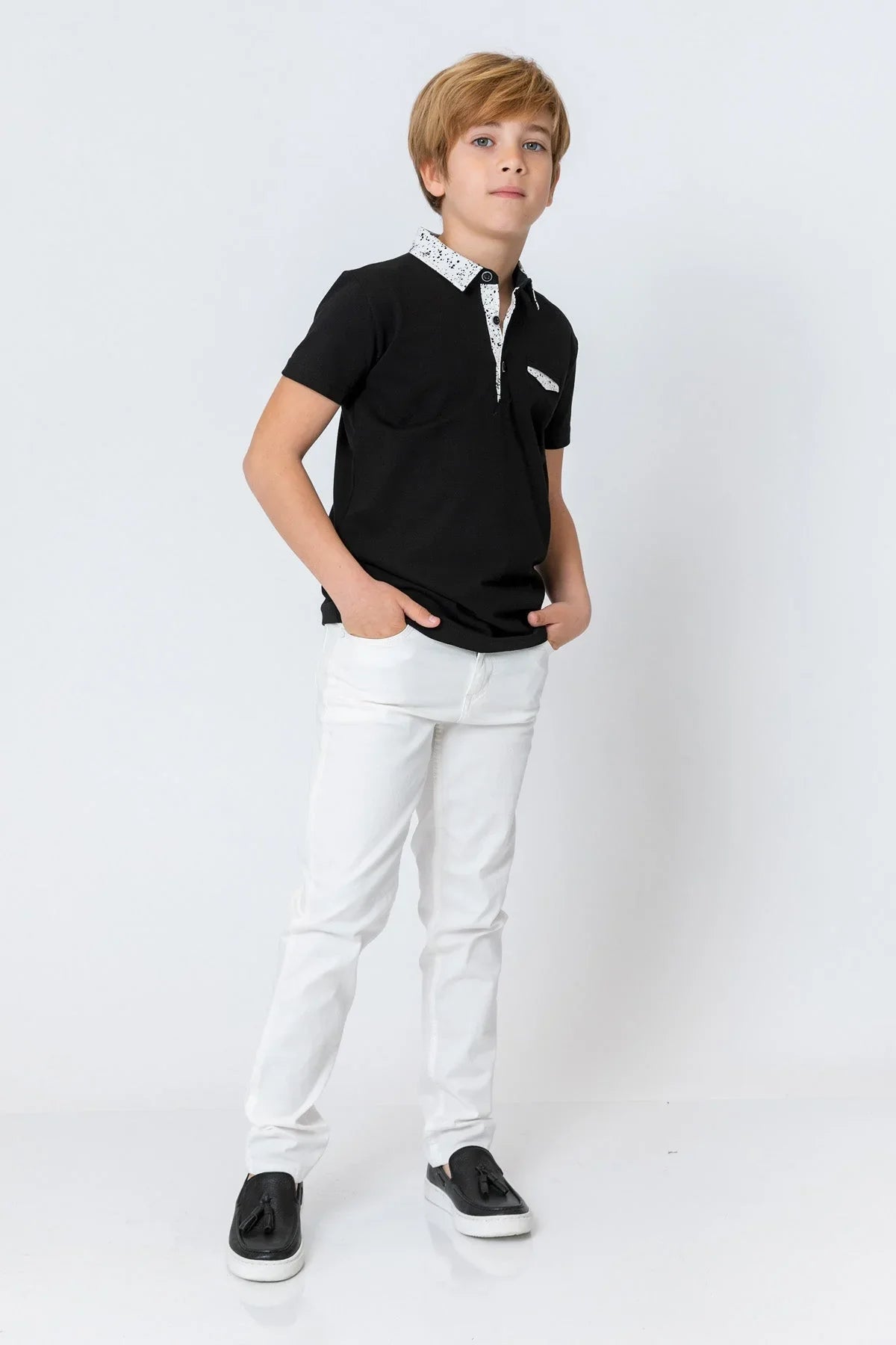 InCity Kids Boys Button Short Sleeve Collared Polo Shirt InCity Boys & Girls