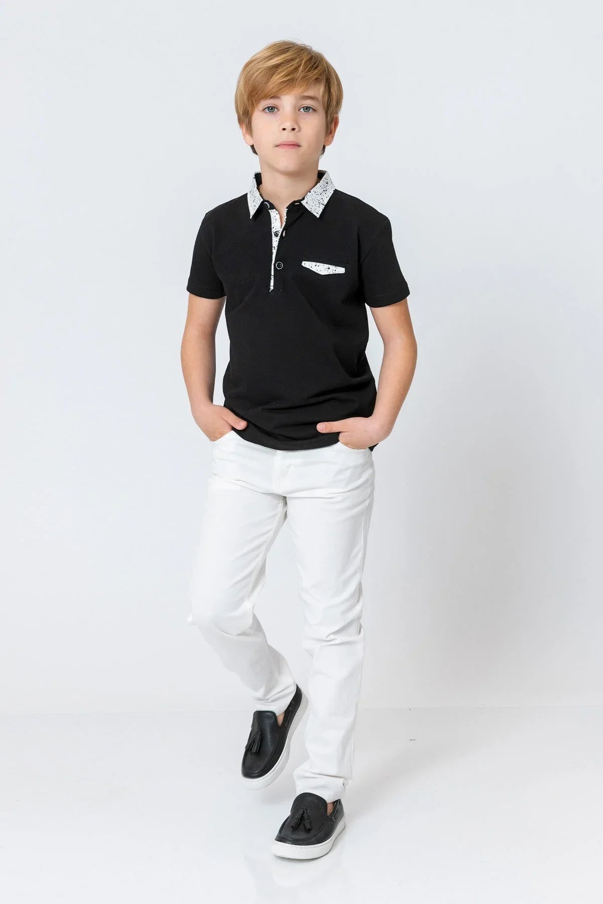 InCity Kids Boys Button Short Sleeve Collared Polo Shirt InCity Boys & Girls