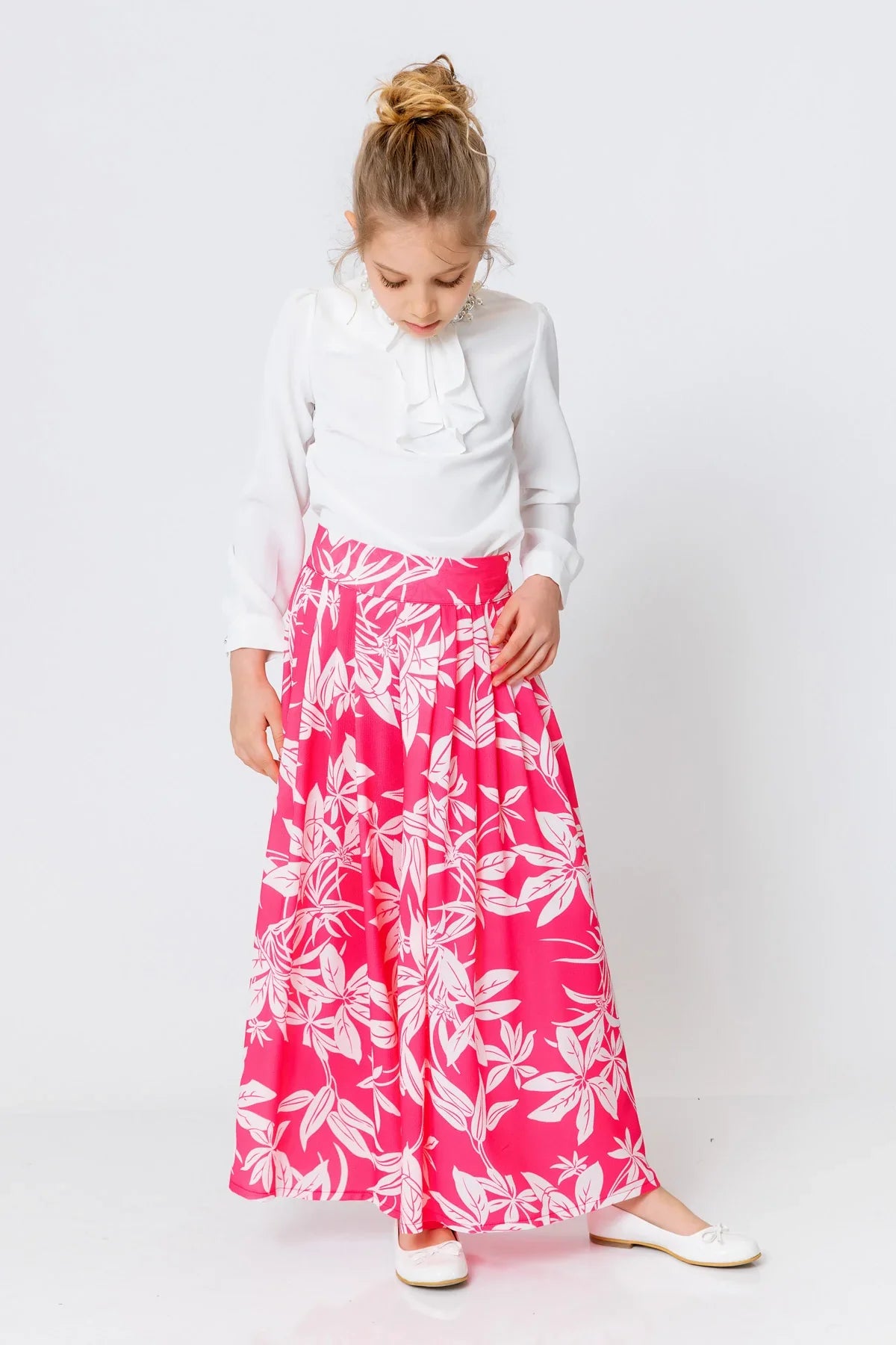 InCity Kids Girls Floral Print Wide Leg Fashion Pants InCity Boys & Girls
