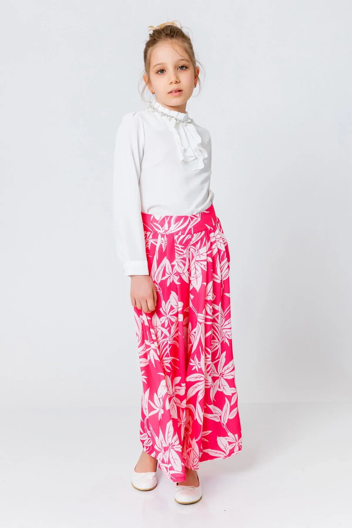 InCity Kids Girls Floral Print Wide Leg Fashion Pants InCity Boys & Girls