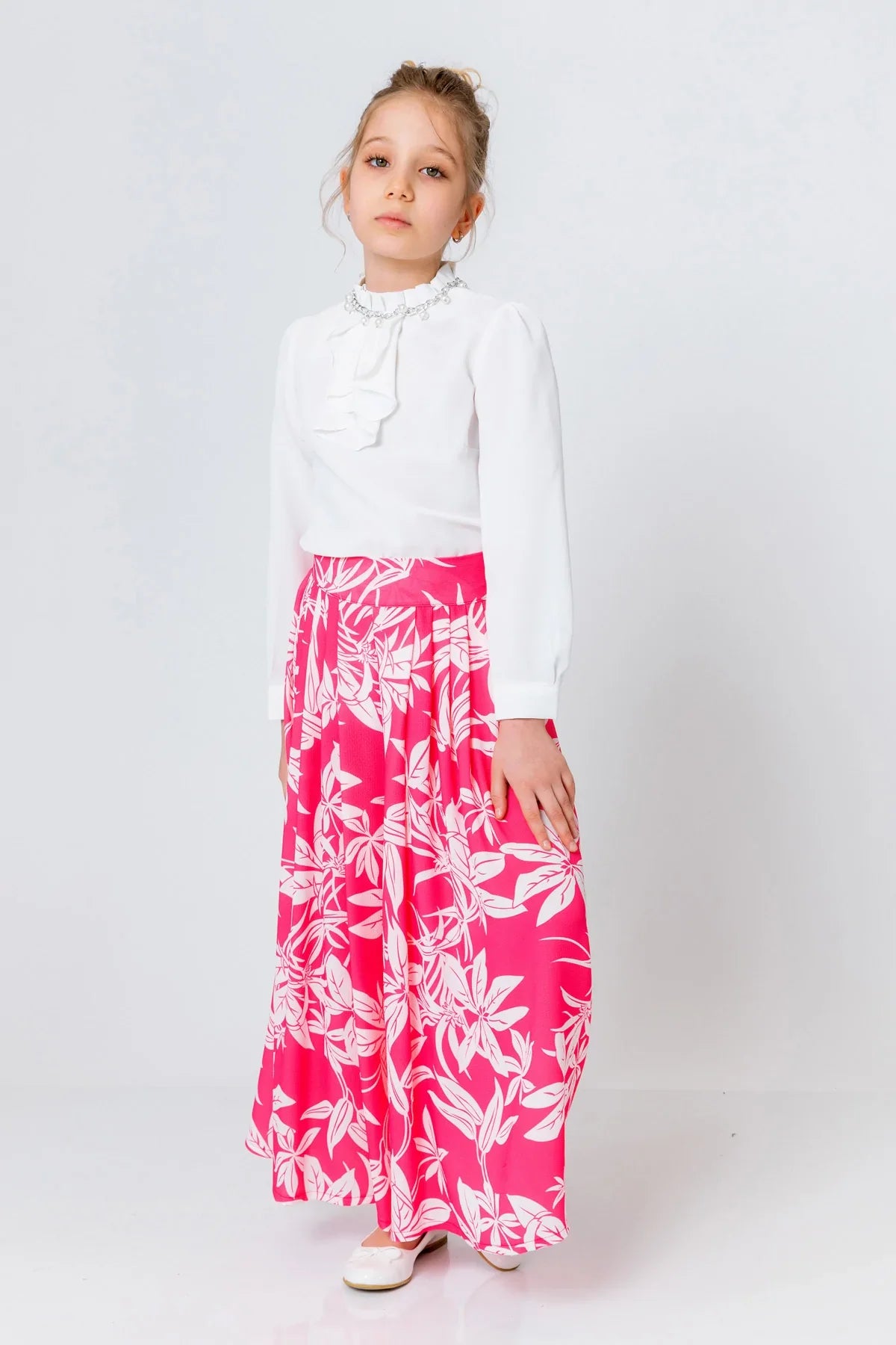 InCity Kids Girls Floral Print Wide Leg Fashion Pants InCity Boys & Girls