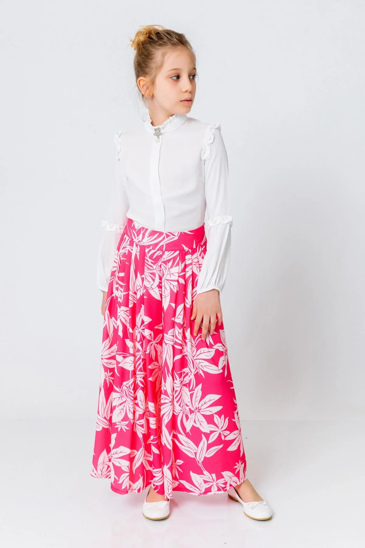 InCity Kids Girls Floral Print Wide Leg Fashion Pants InCity Boys & Girls