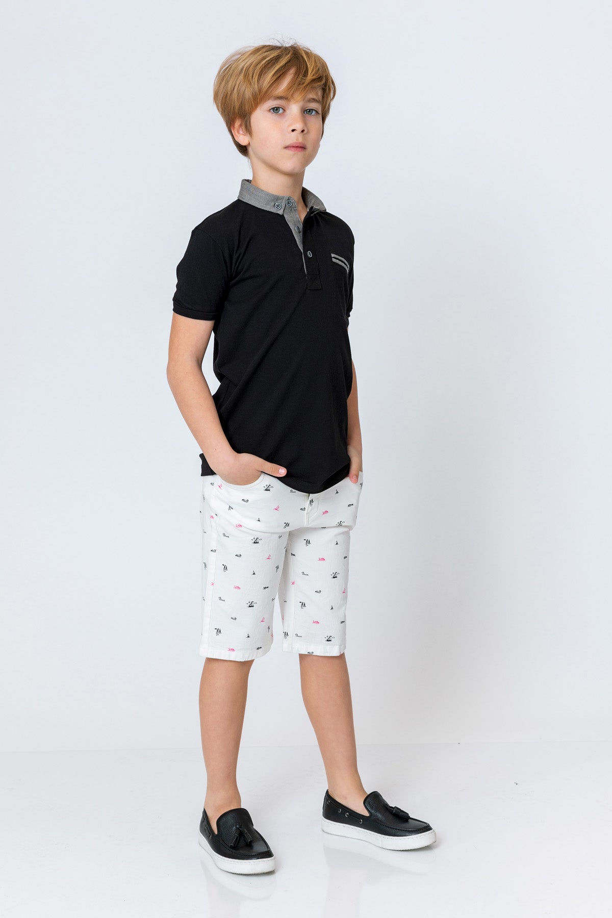 InCity Kids Boys Collared Mock Chest Pocket Short Sleeve Polo Shirt InCity Boys & Girls