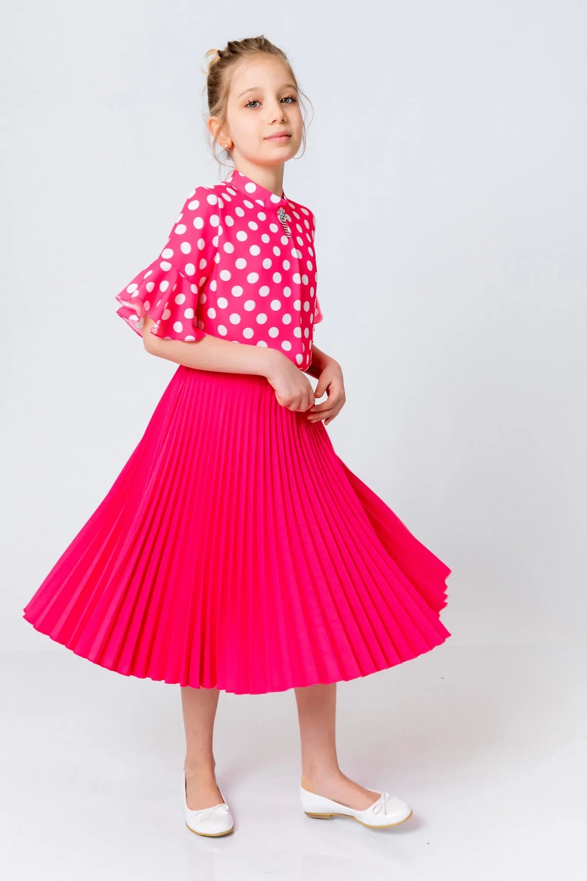 InCity Kids Girls Polka Dot Dress Blouse InCity Boys & Girls