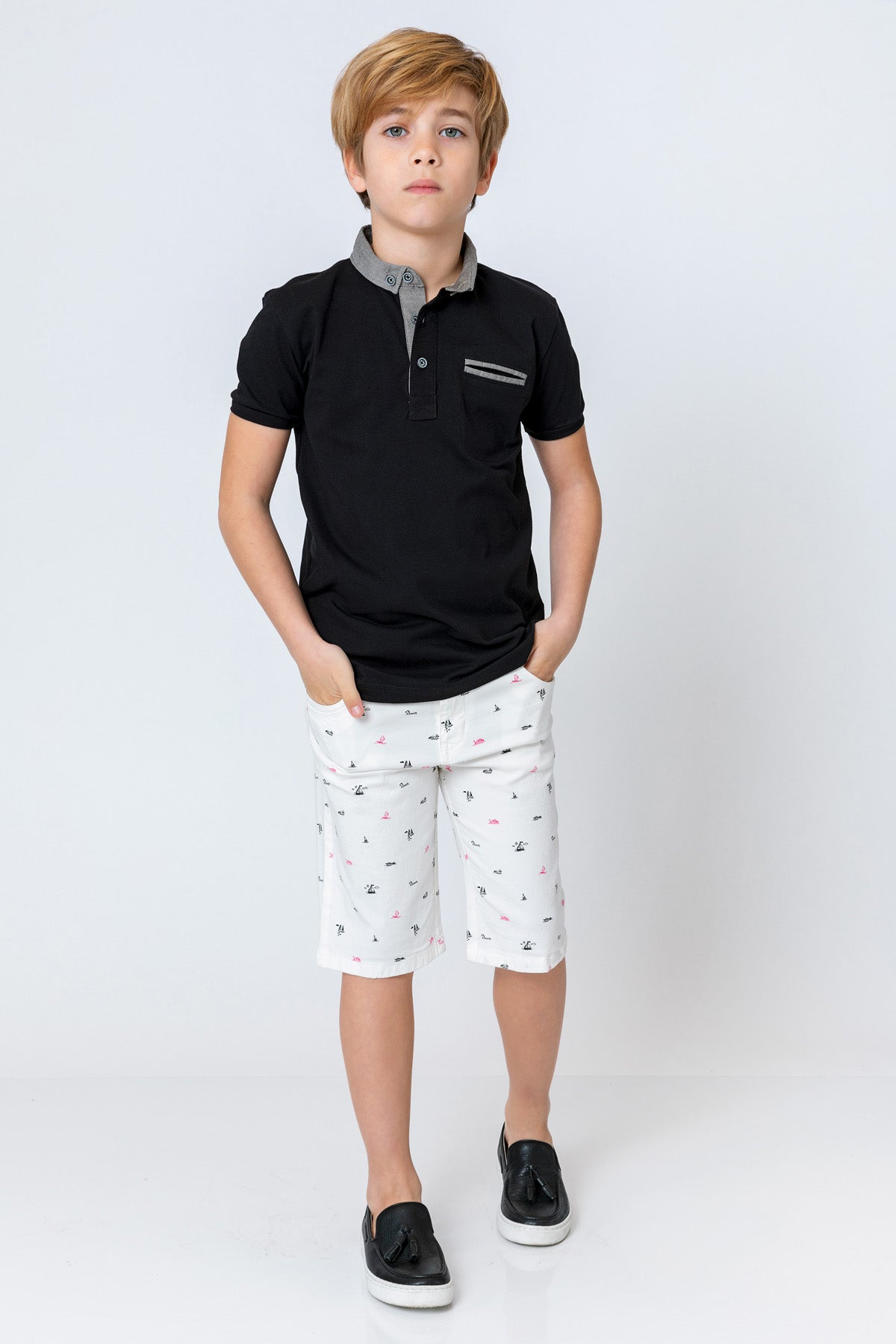 InCity Kids Boys Collared Mock Chest Pocket Short Sleeve Polo Shirt InCity Boys & Girls