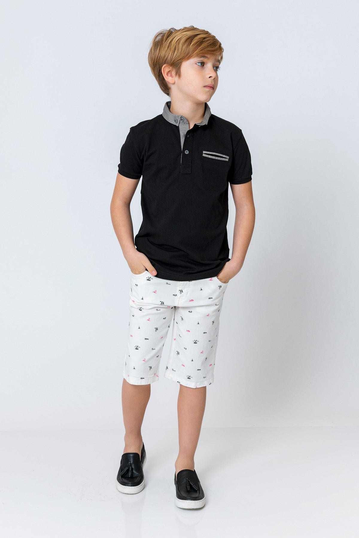 InCity Kids Boys Collared Mock Chest Pocket Short Sleeve Polo Shirt InCity Boys & Girls