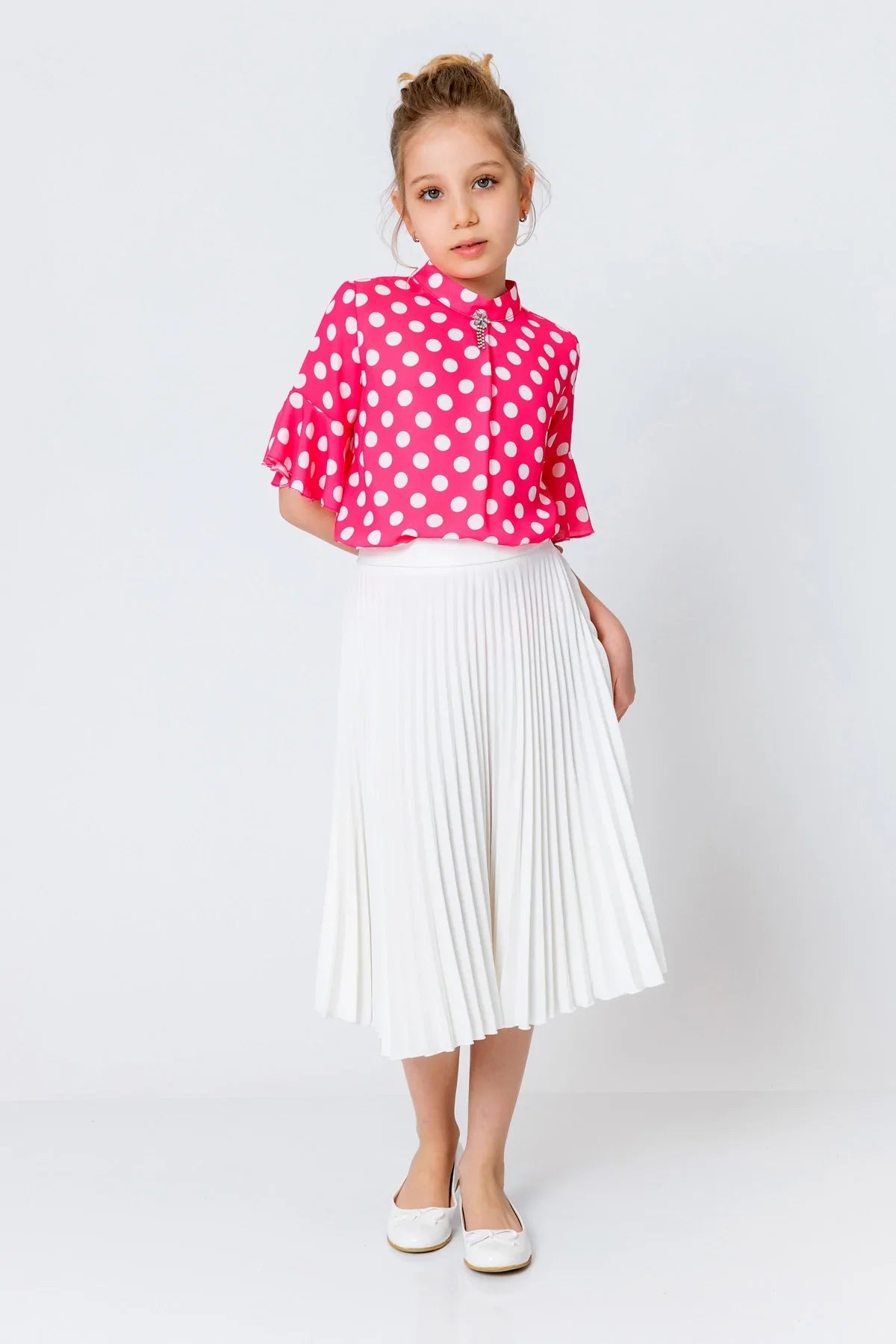 InCity Kids Girls Polka Dot Dress Blouse InCity Boys & Girls