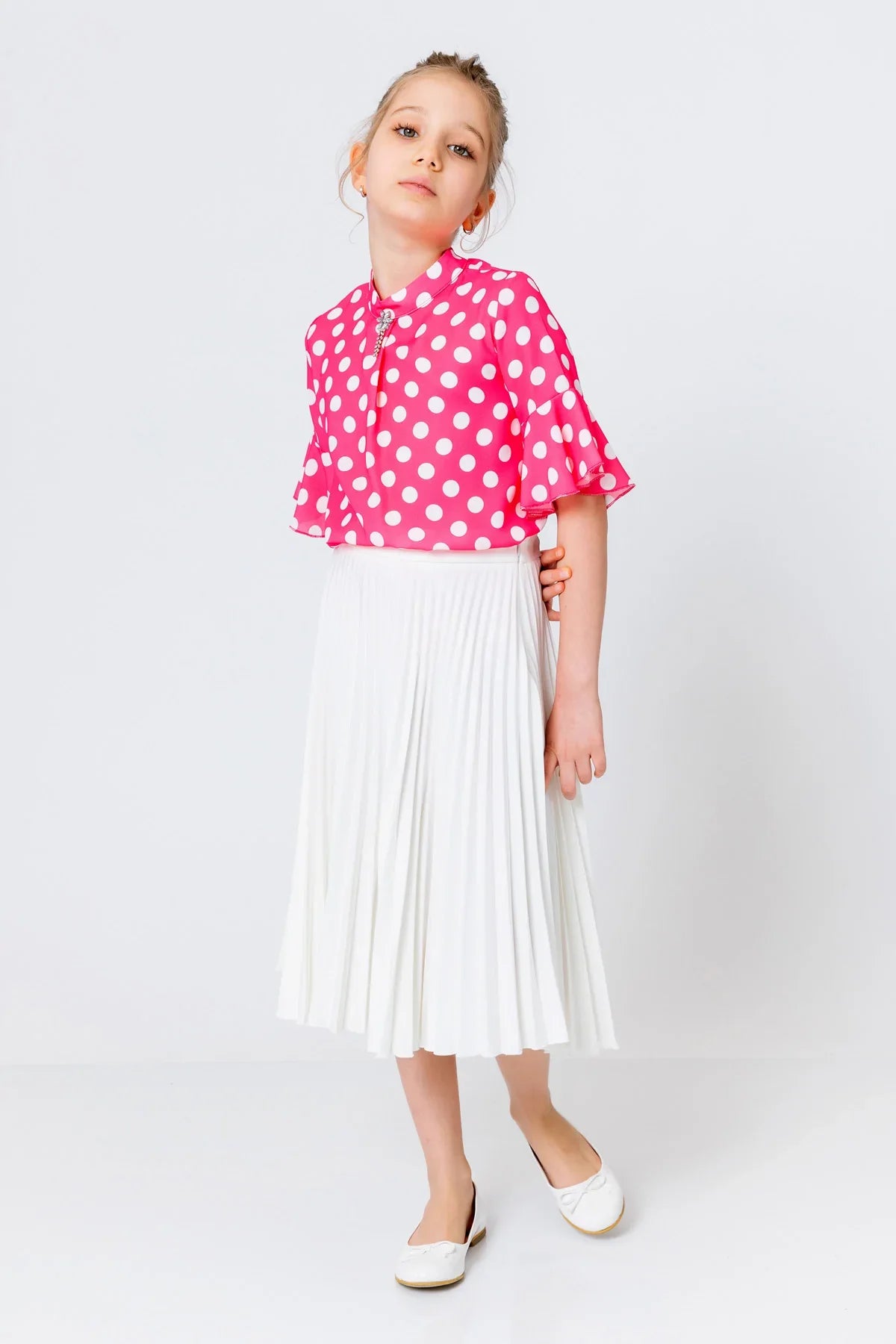 InCity Kids Girls Polka Dot Dress Blouse InCity Boys & Girls