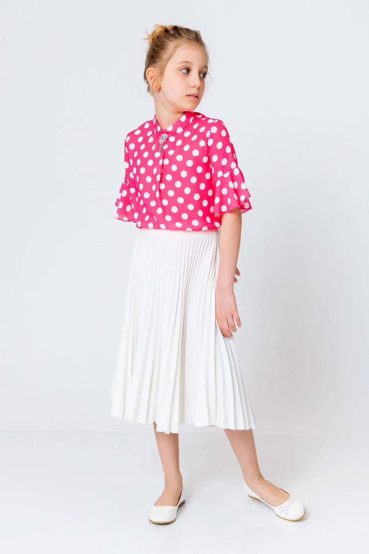InCity Kids Girls Polka Dot Dress Blouse InCity Boys & Girls