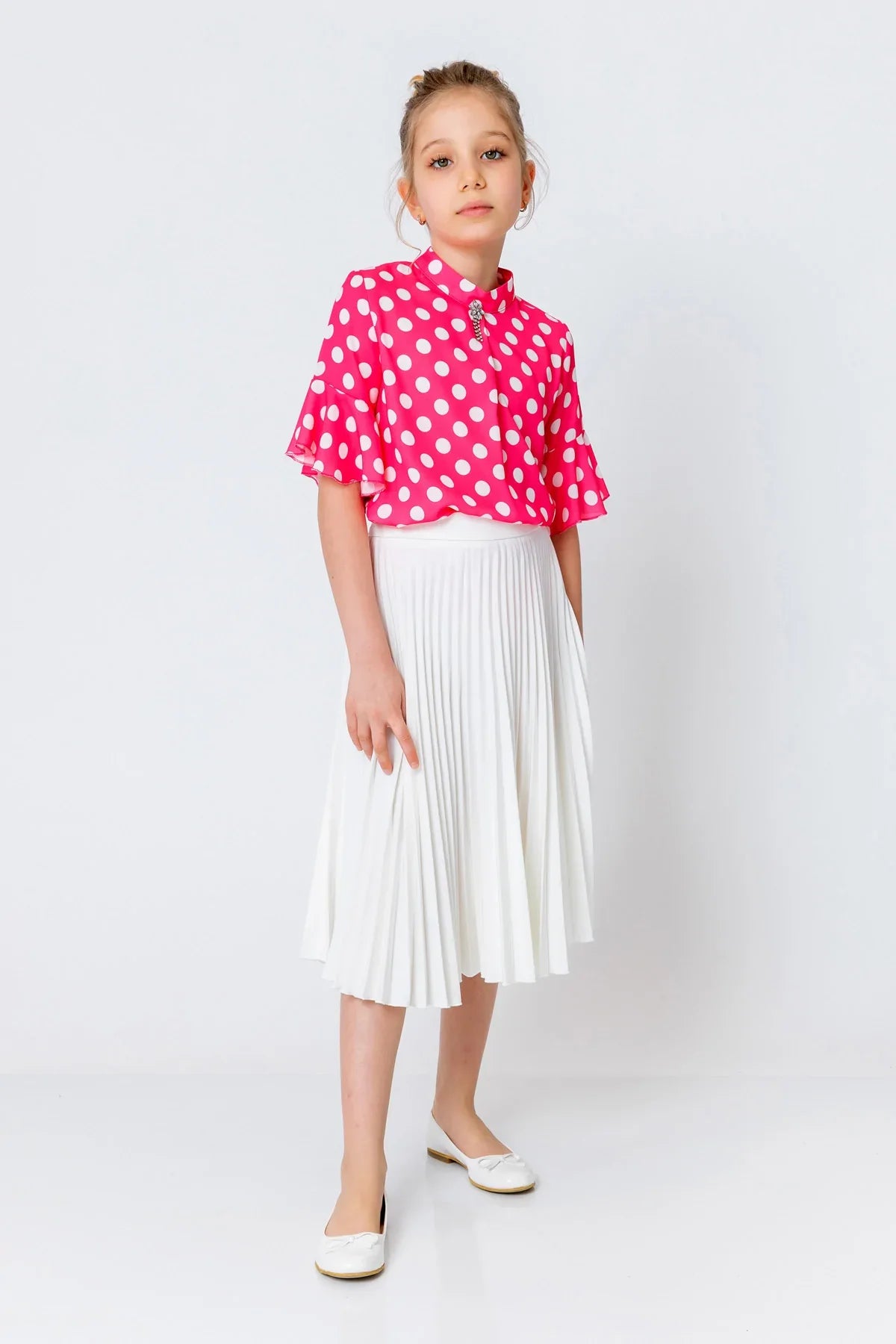 InCity Kids Girls Polka Dot Dress Blouse InCity Boys & Girls