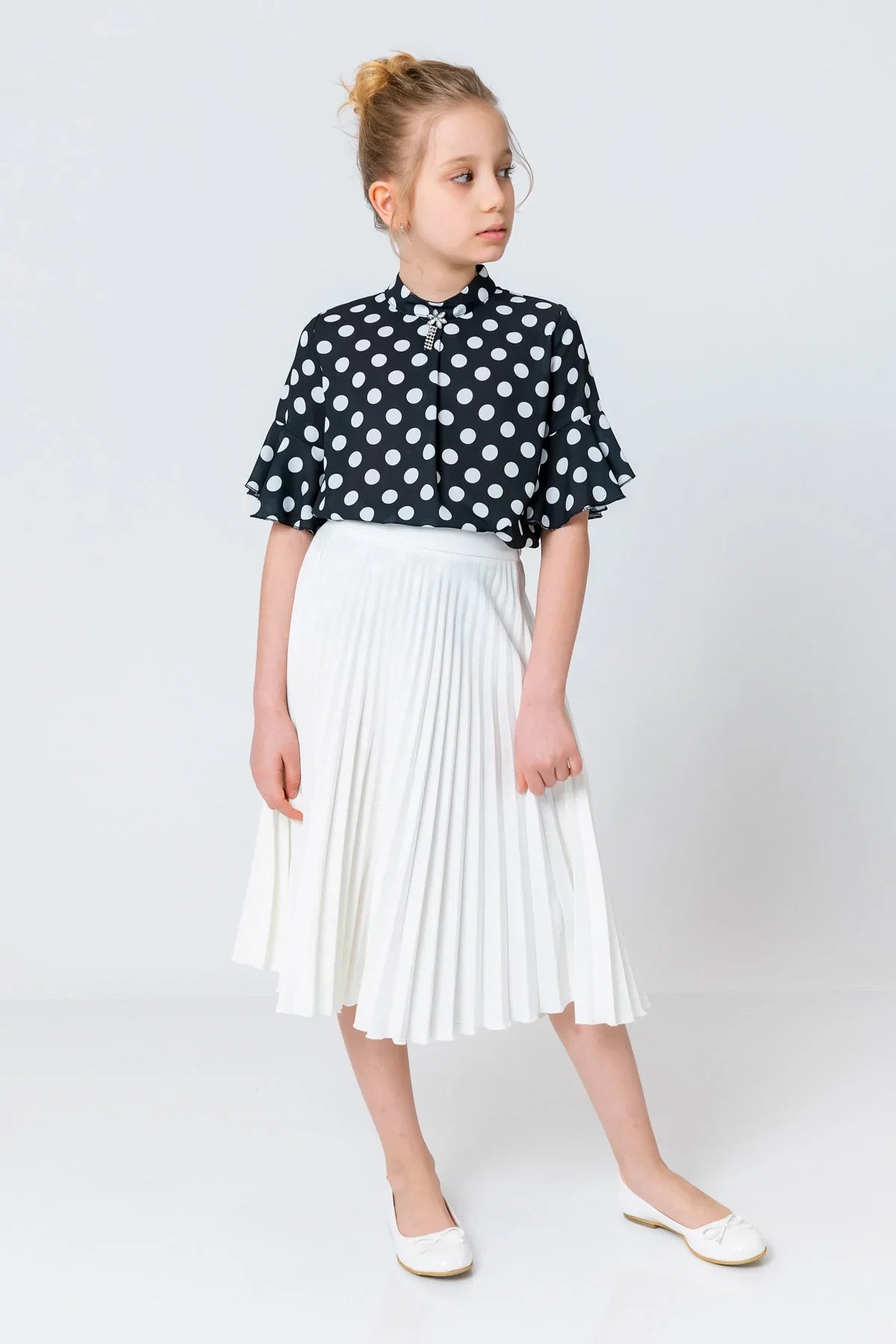 InCity Kids Girls Polka Dot Dress Blouse InCity Boys & Girls