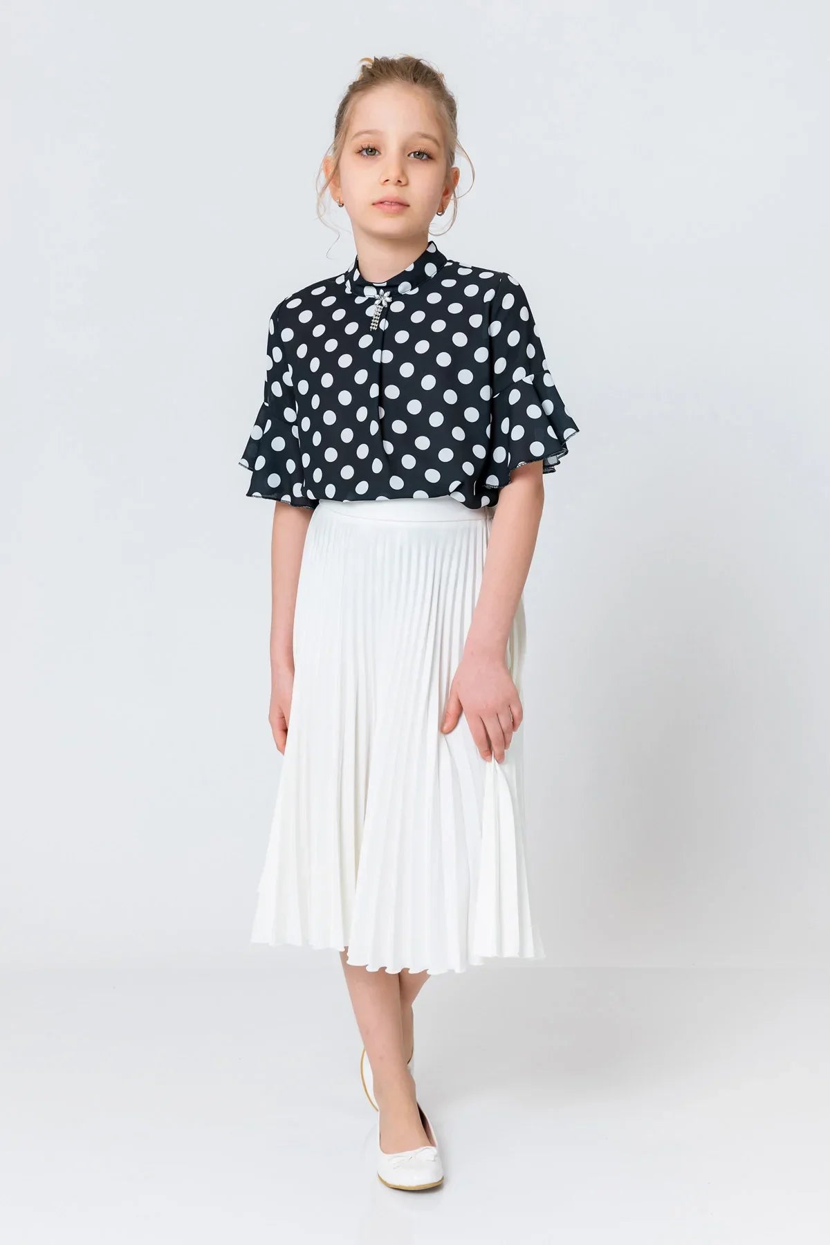 InCity Kids Girls Polka Dot Dress Blouse InCity Boys & Girls