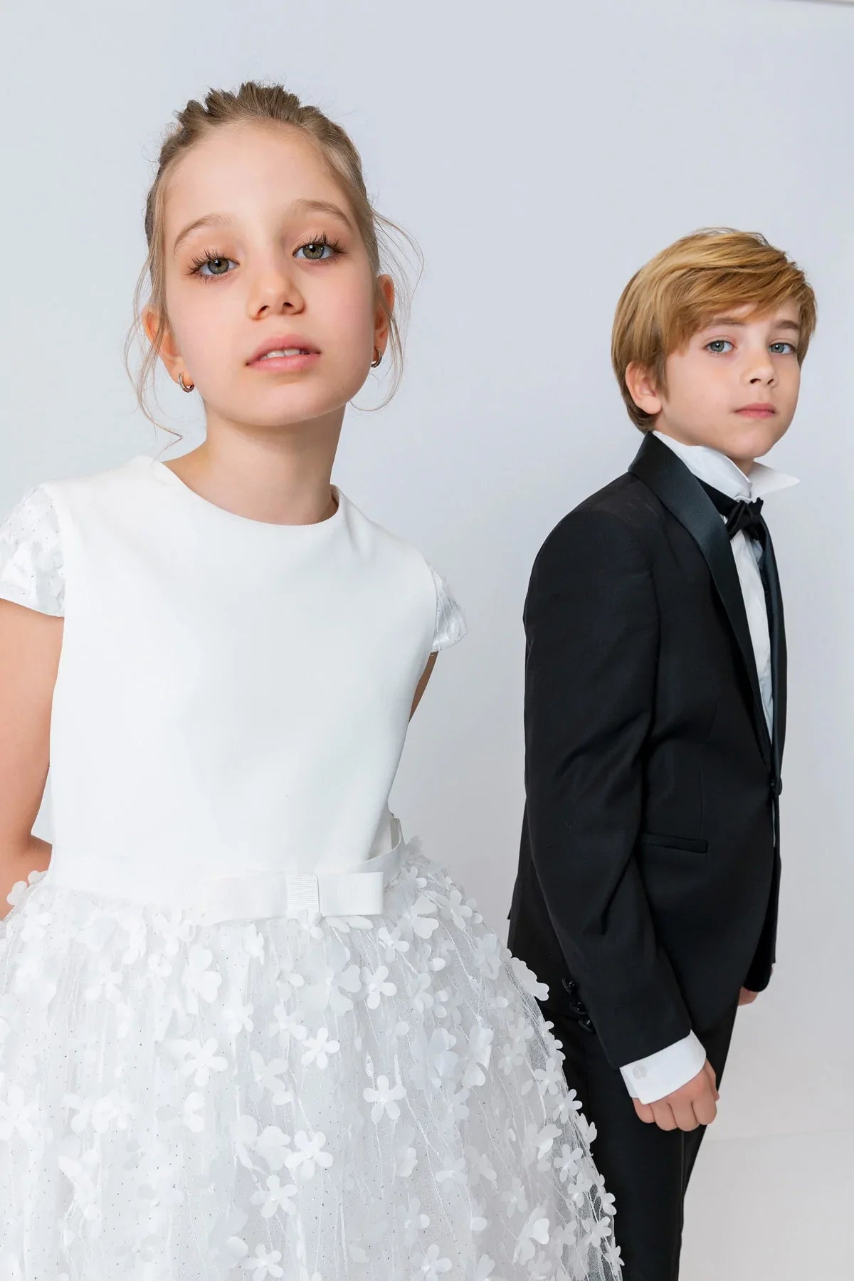 InCity Kids Girls Short Sleeve Belted Floral Tulle Dress InCity Boys & Girls